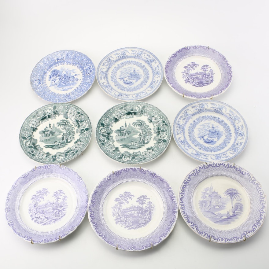 Rörstrand and John Marshall & Co. Ironstone Transferware Plates