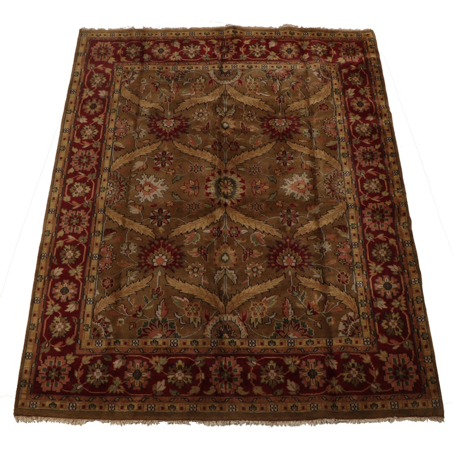 Hand-Knotted Indian Mahal Wool Carpet