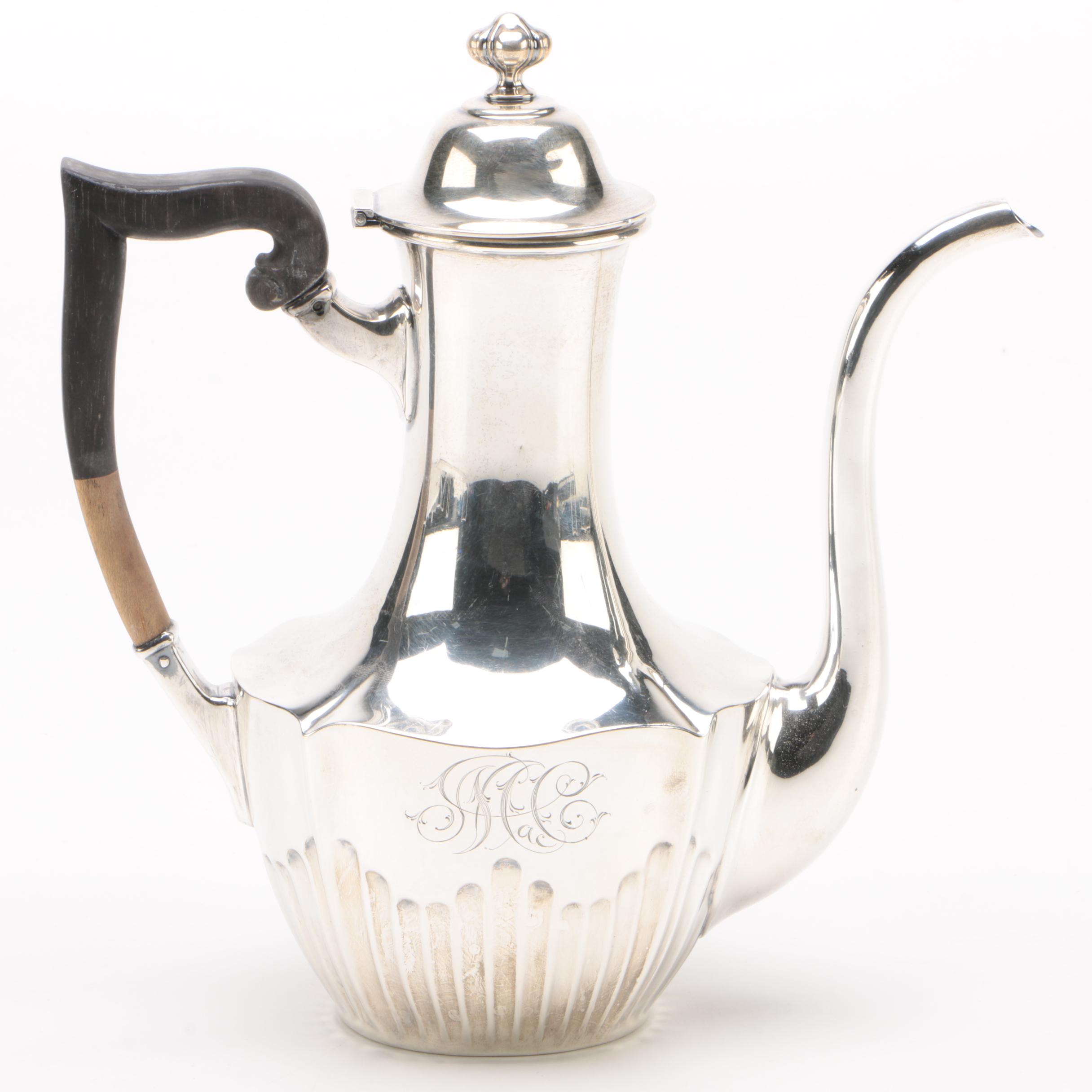 Woodside Sterling Co. Sterling Coffee Pot, 1896-1925