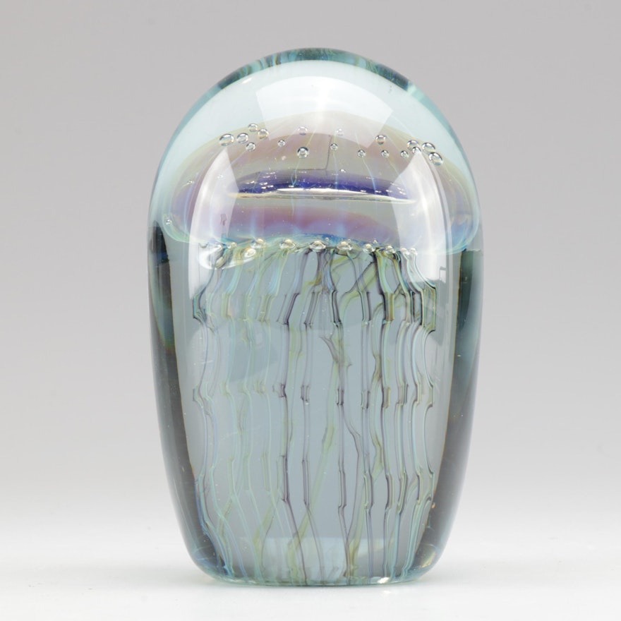 Robert Eickholt Glass Jellyfish Paperweight