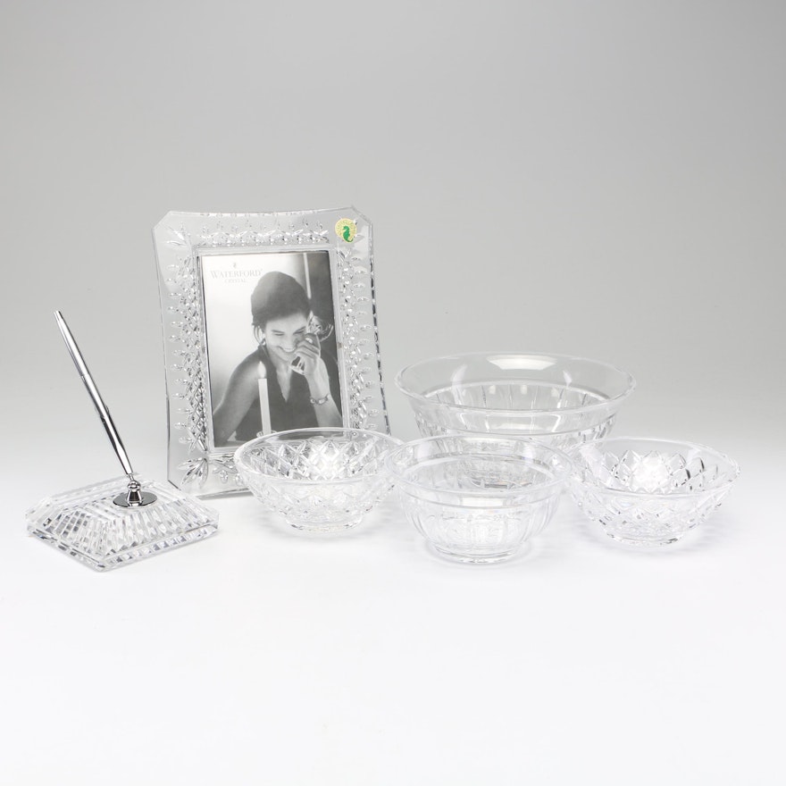 Crystal Bowls, Picture Frame and Pen Stand Including Waterford