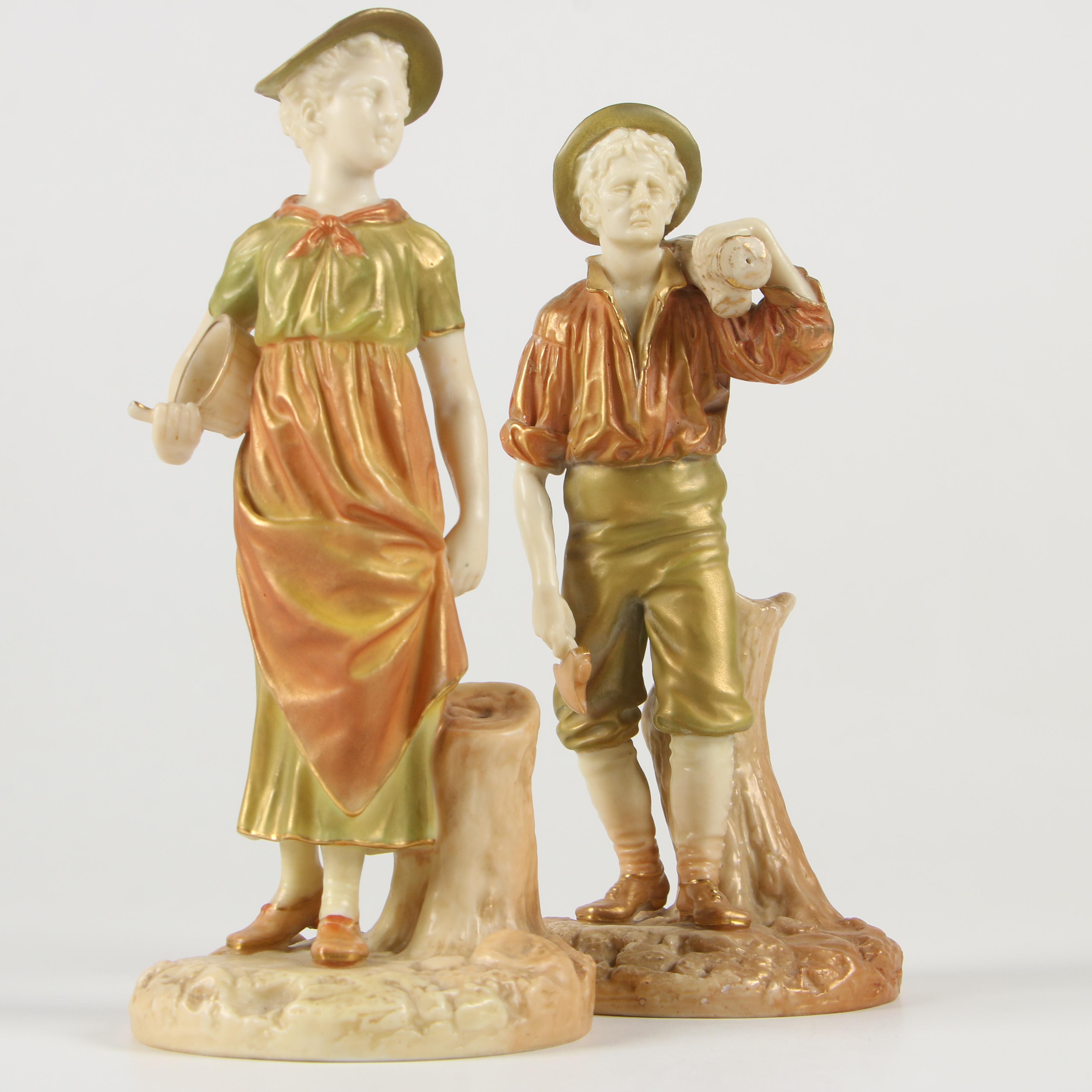 Royal Worcester Porcelain Figurines, Late 19th Century