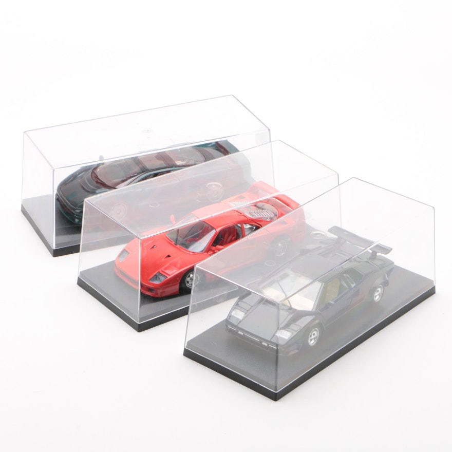 BBurago Ferrari and Lamborghini Models with Maisto Jaguar Model