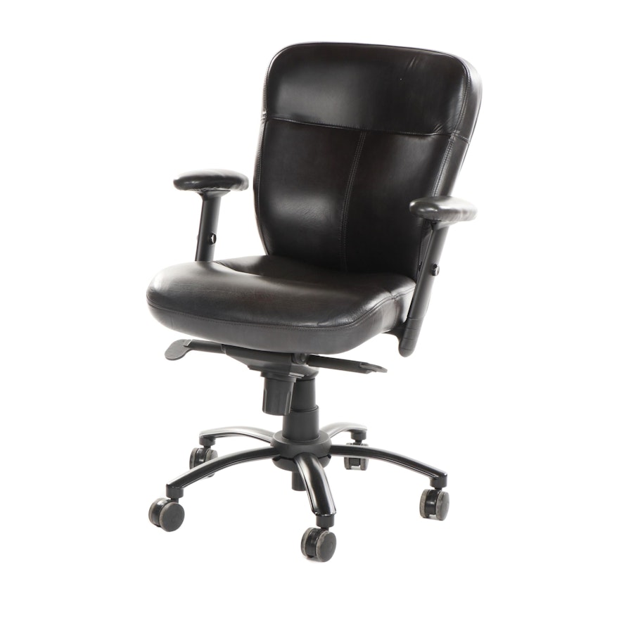 Contemporary Honquest Leather Upholstered Office Desk Chair