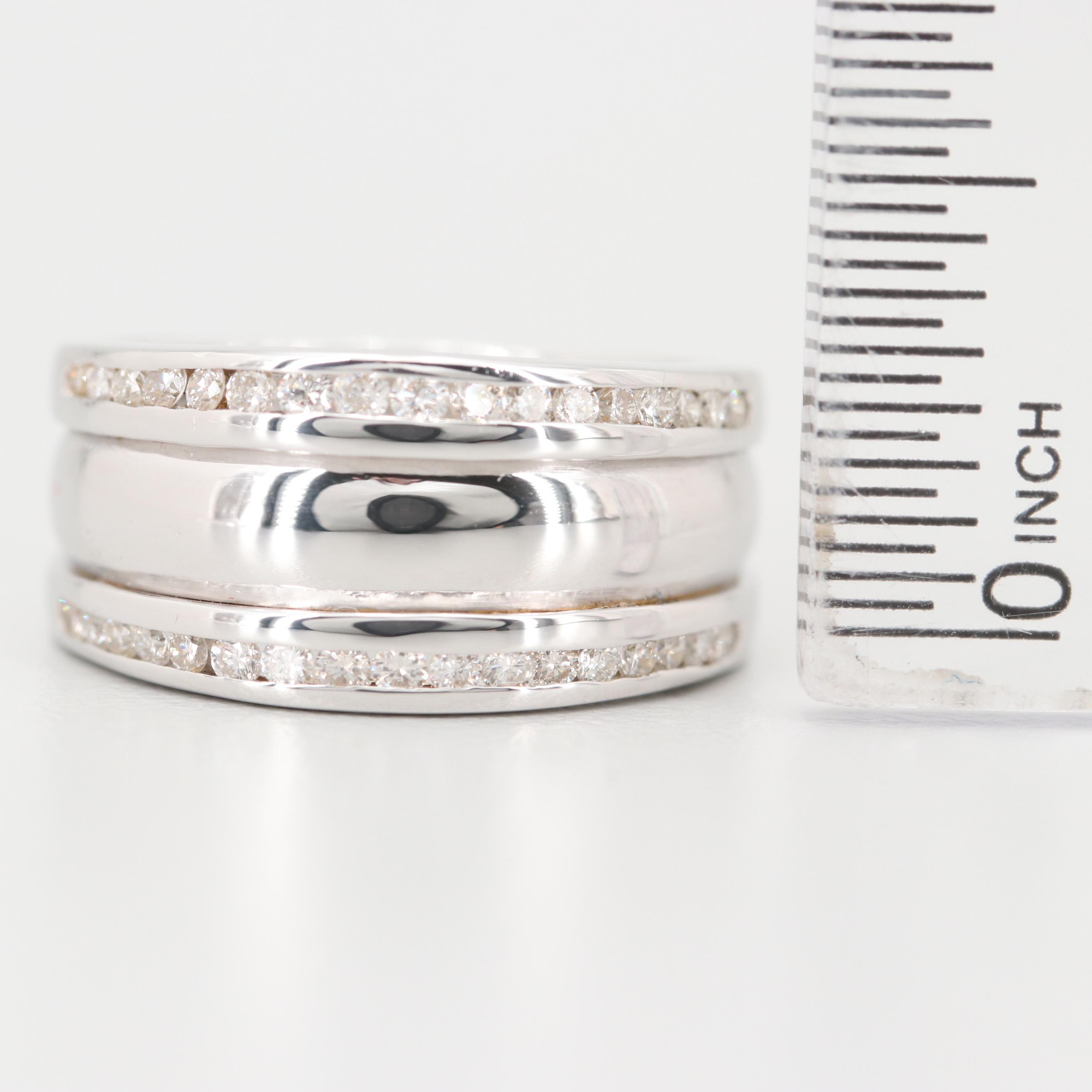 18K White Gold Diamond Band