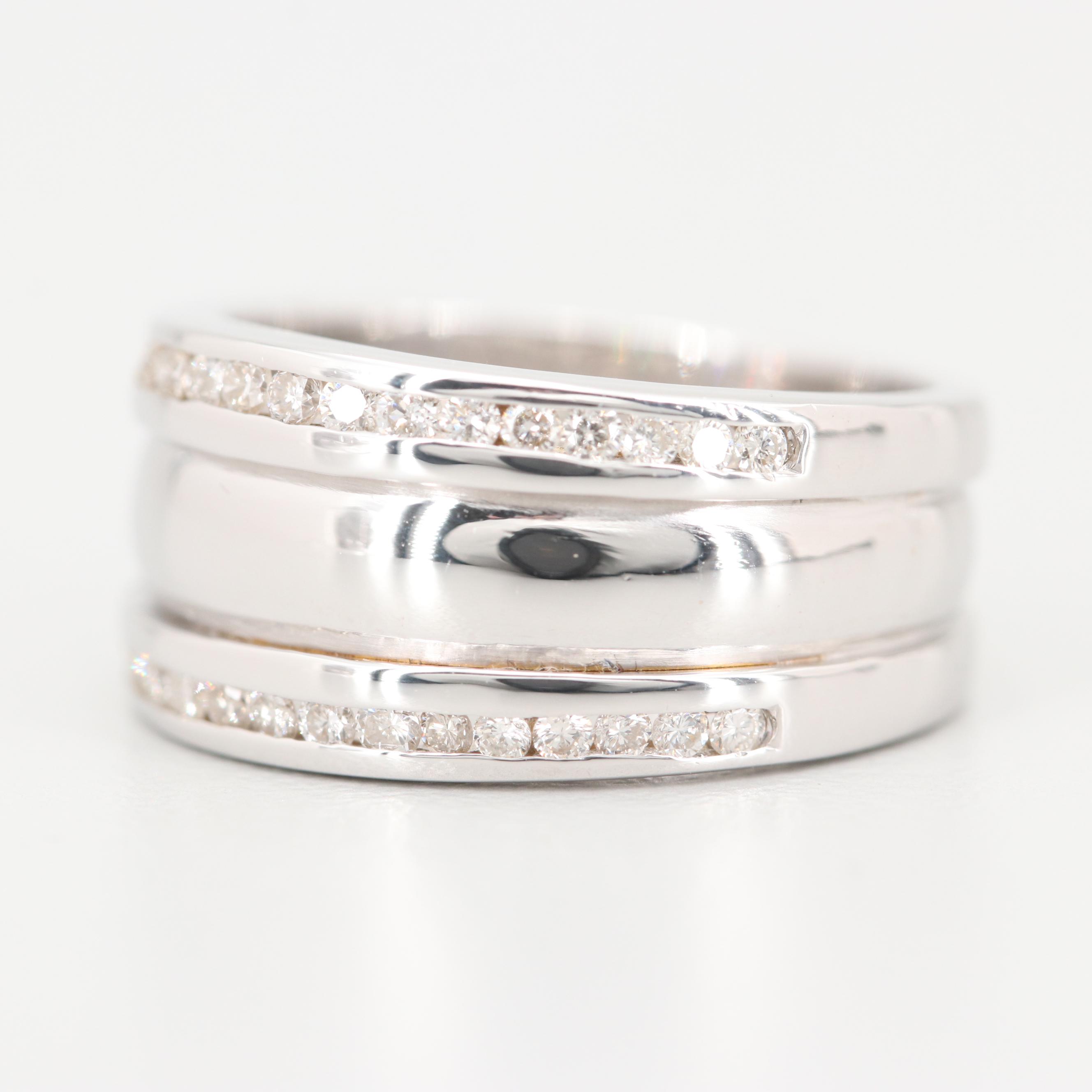 18K White Gold Diamond Band