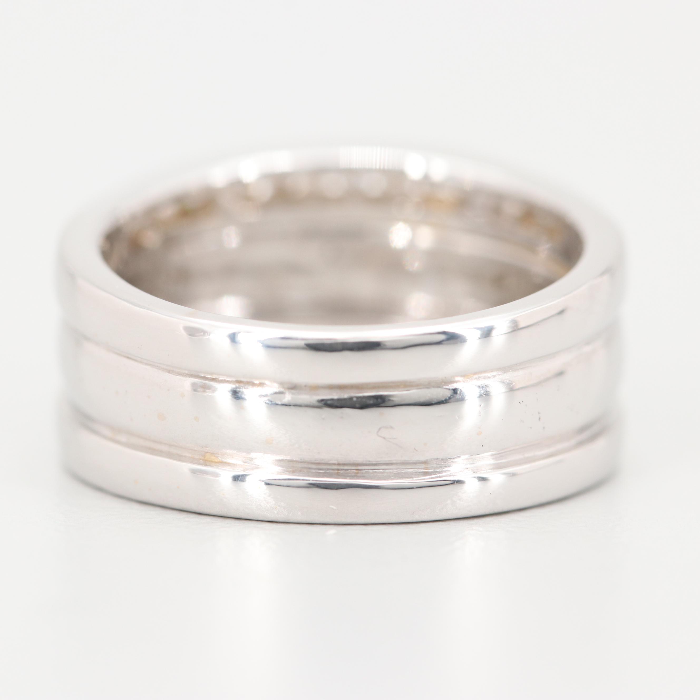 18K White Gold Diamond Band