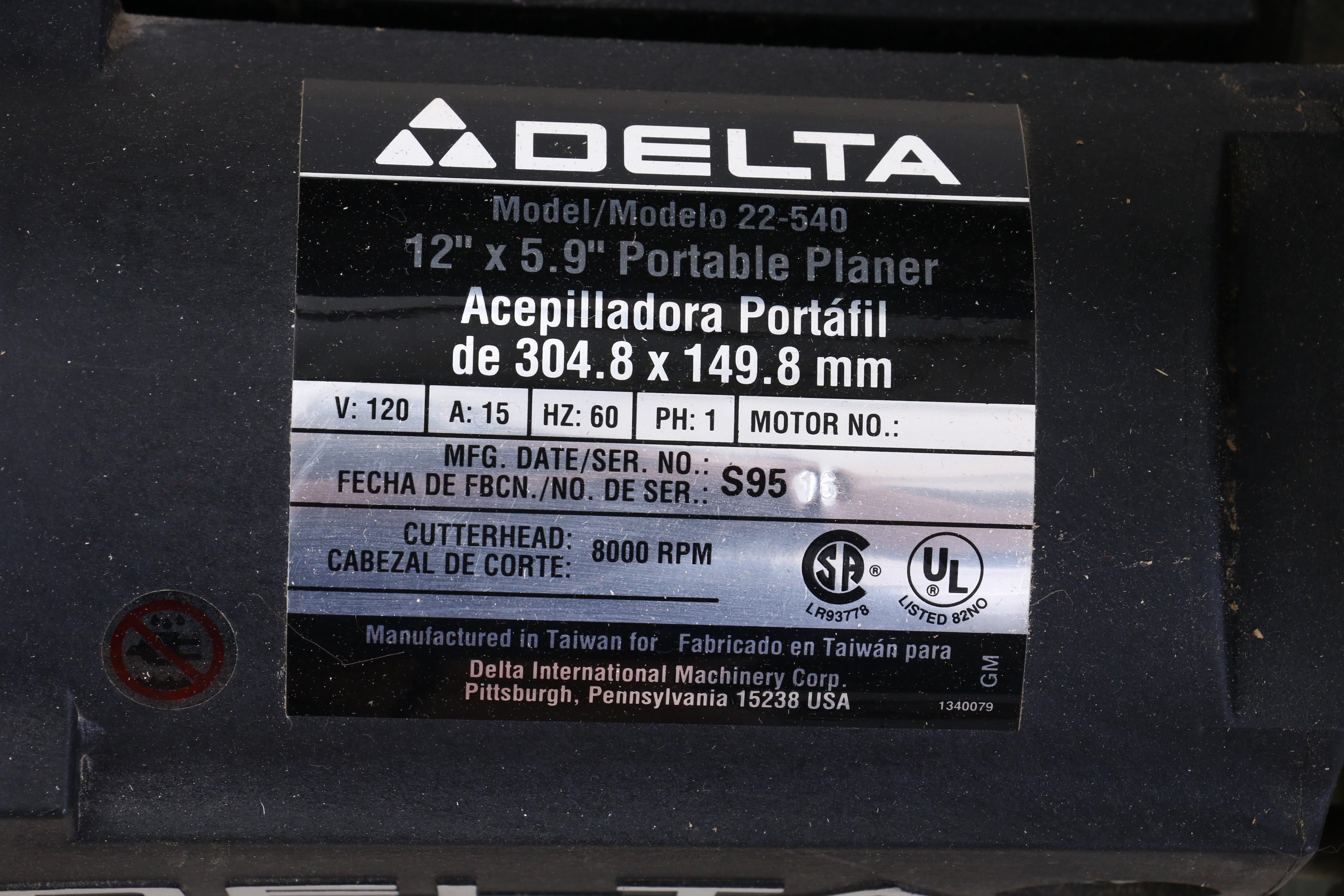 Delta 12" Portable Planer