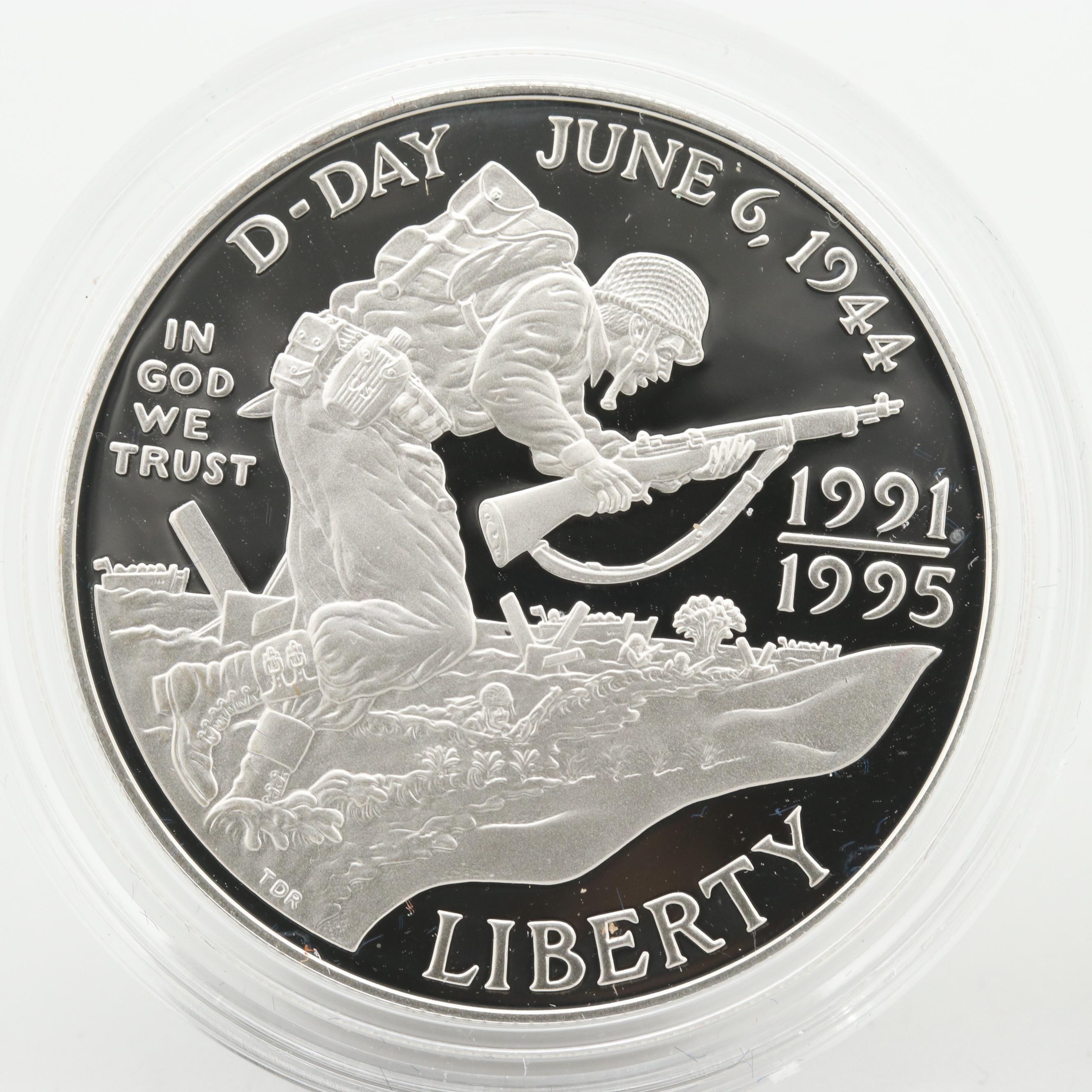 1991-1995 World War II 50th Anniversary Commemorative Two-Coin Proof Set