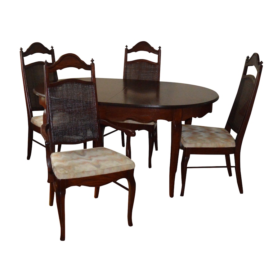 Oak Dining Table and Chairs, Late 20th Century