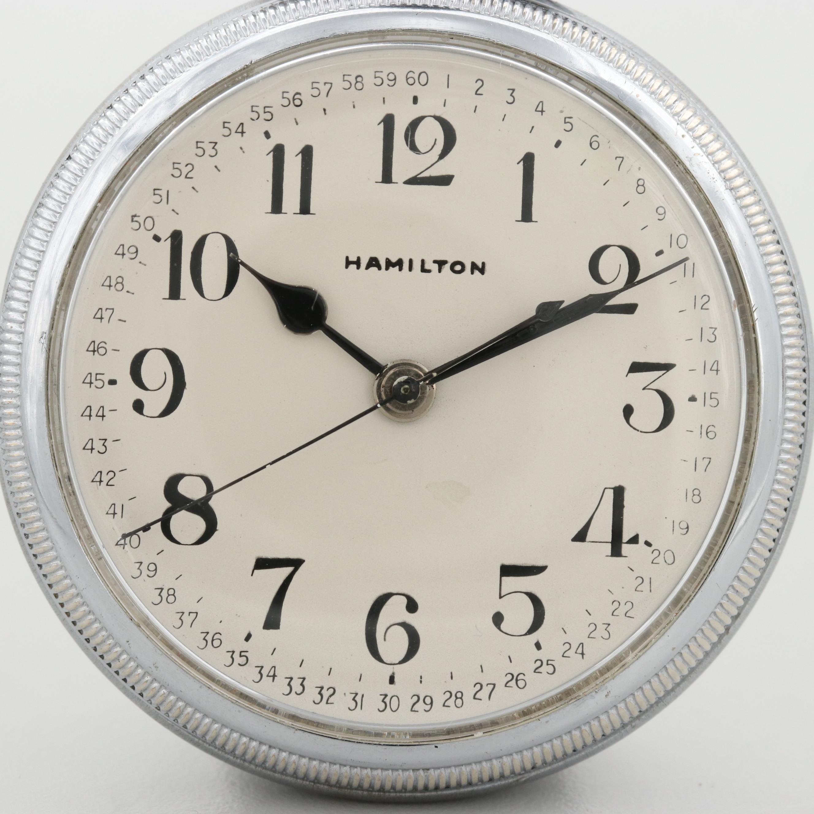 Vintage Hamilton WWII U.S. Army Open Face Pocket Watch