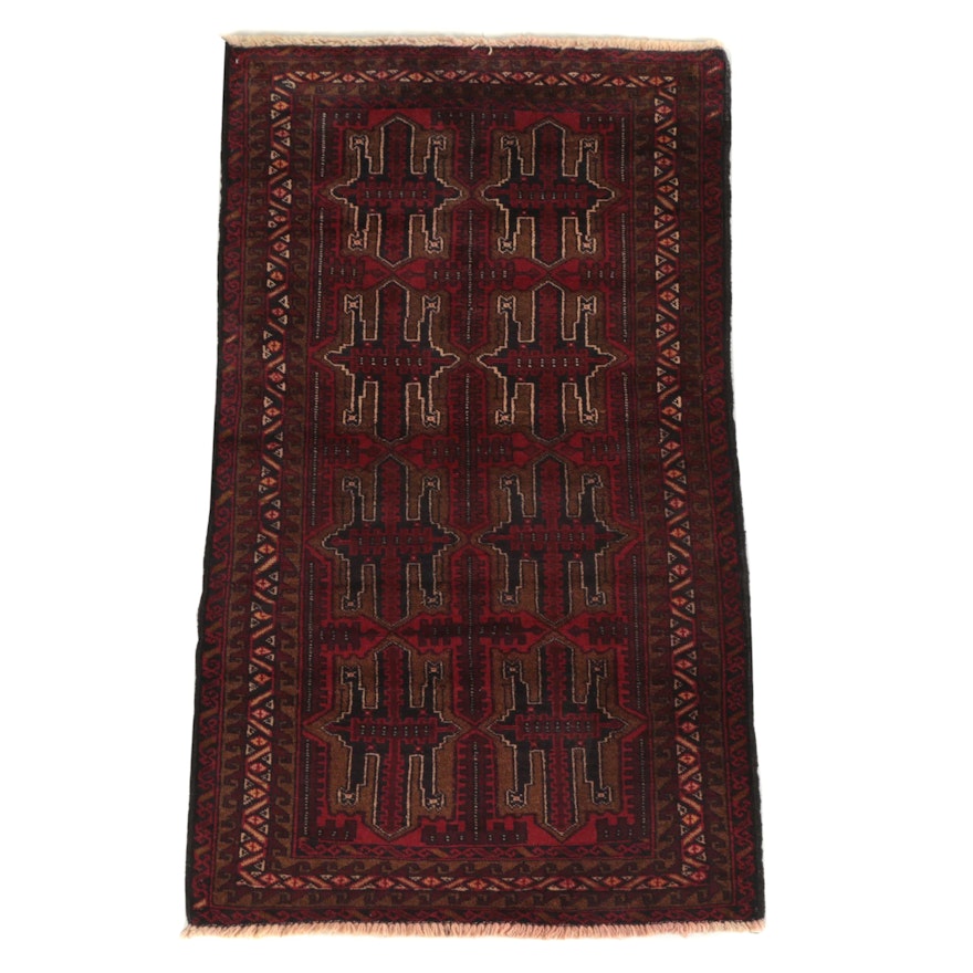 Hand-Knotted Afghan Baluch Wool Area Rug