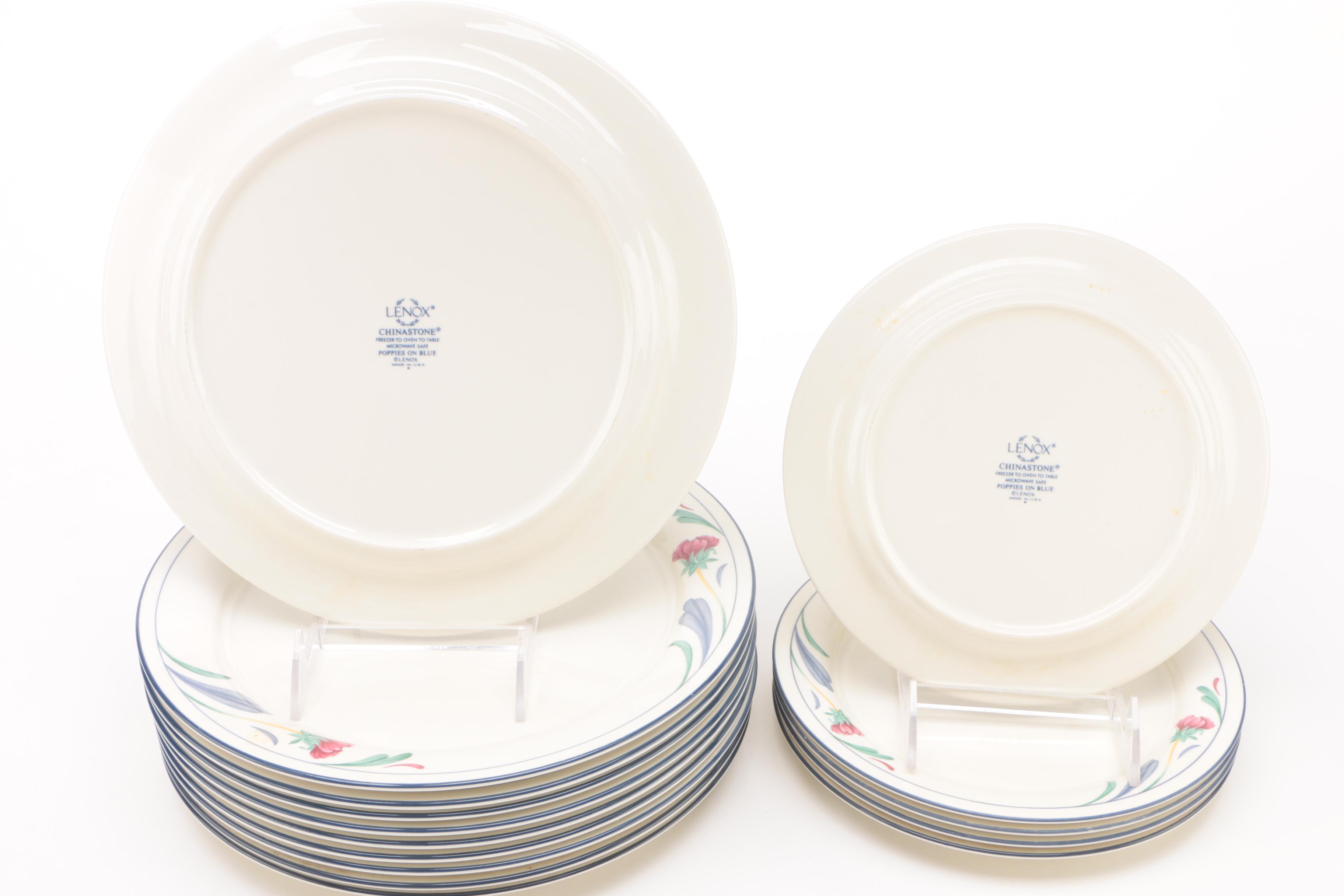 Lenox "Poppies on Blue" and "Blue Pinstripes" Ceramic Dinnerware