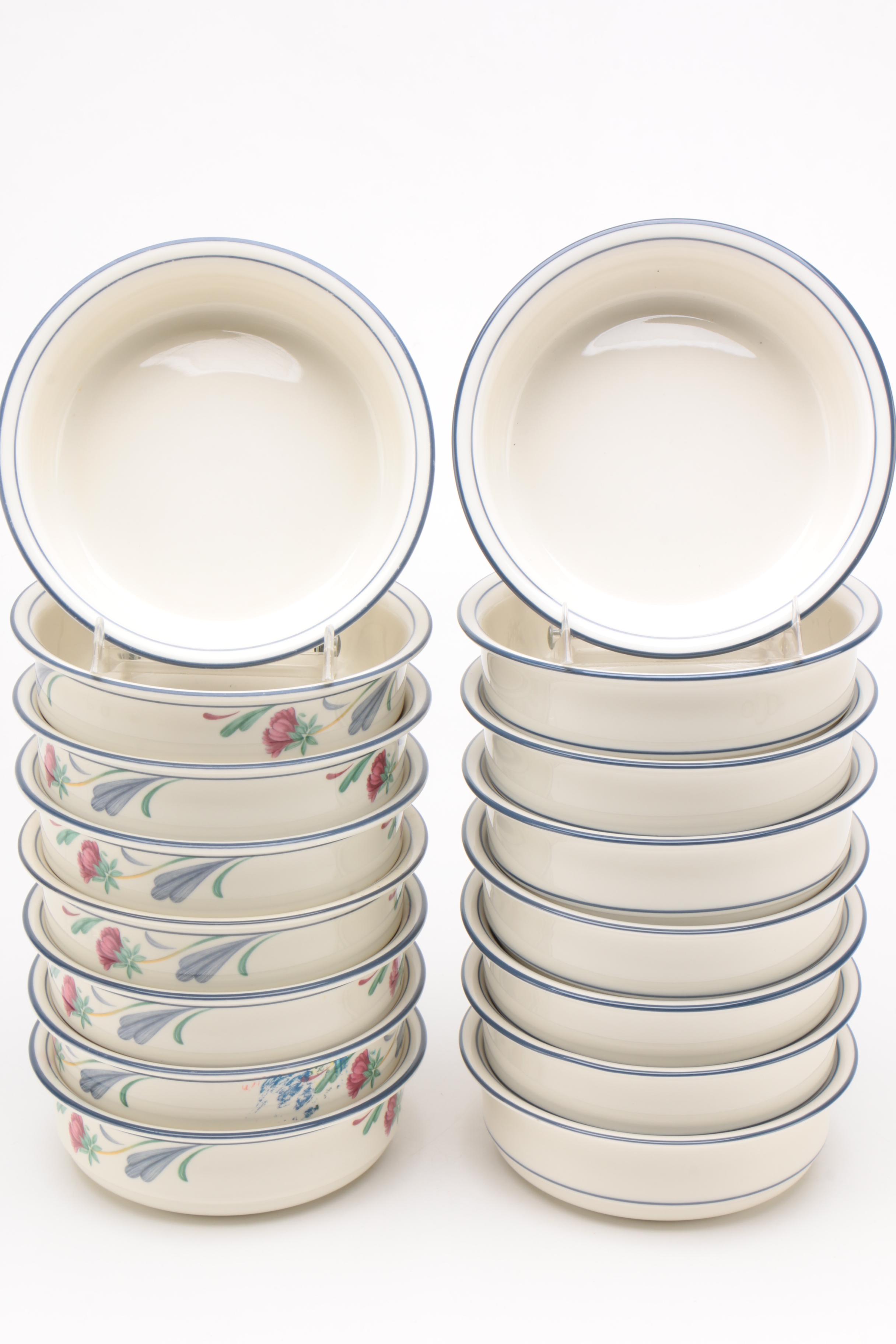 Lenox "Poppies on Blue" and "Blue Pinstripes" Ceramic Dinnerware