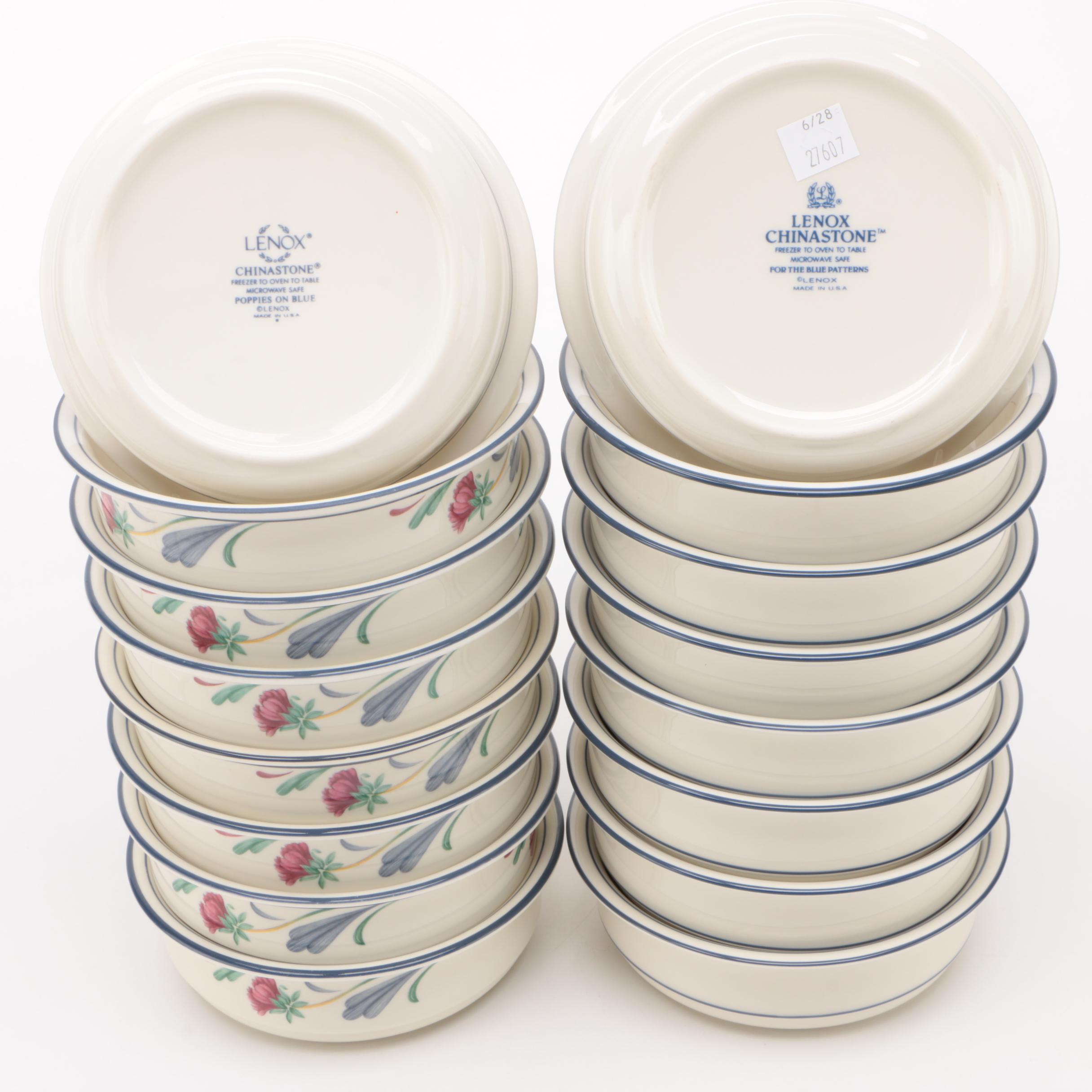 Lenox "Poppies on Blue" and "Blue Pinstripes" Ceramic Dinnerware