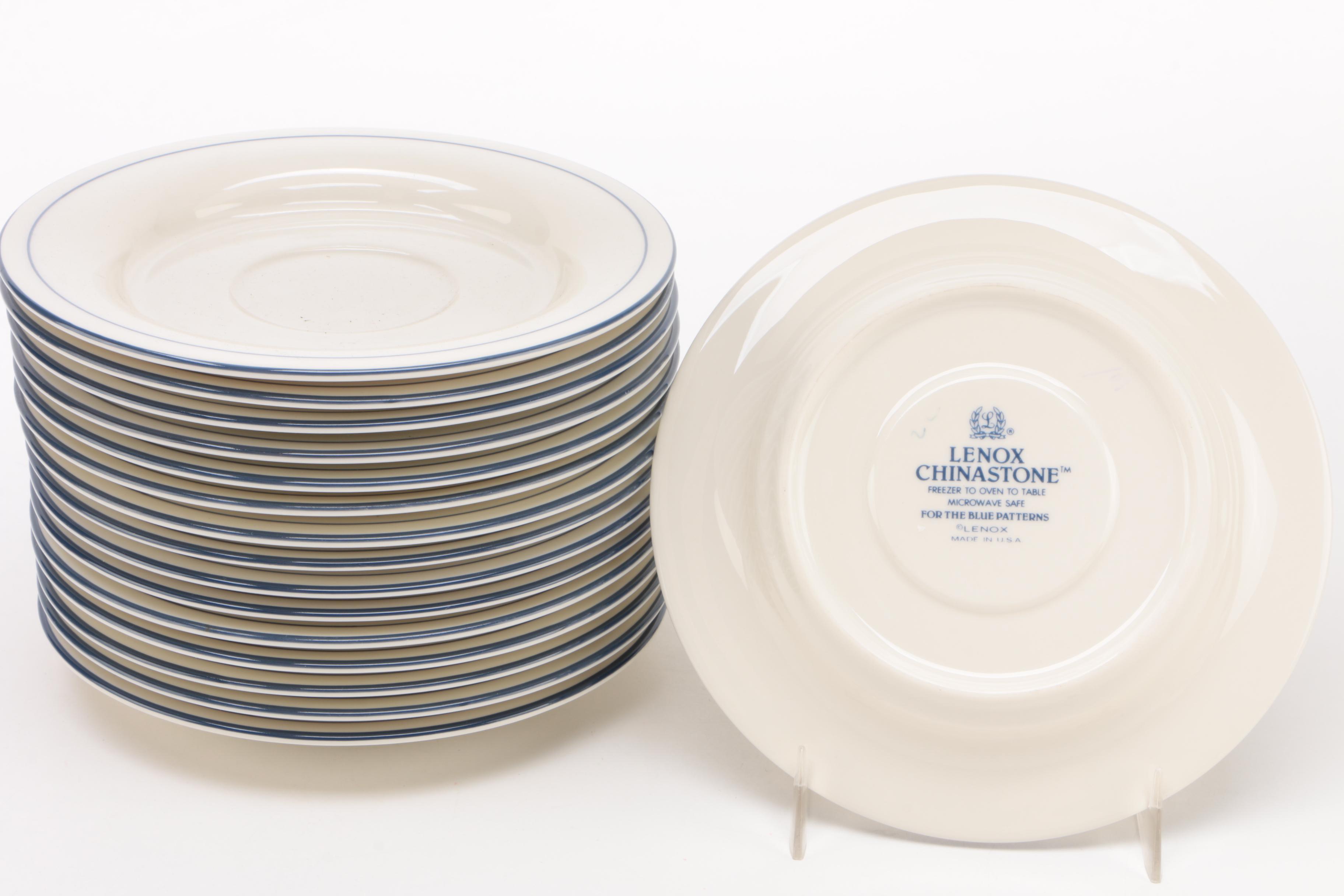 Lenox "Poppies on Blue" and "Blue Pinstripes" Ceramic Dinnerware