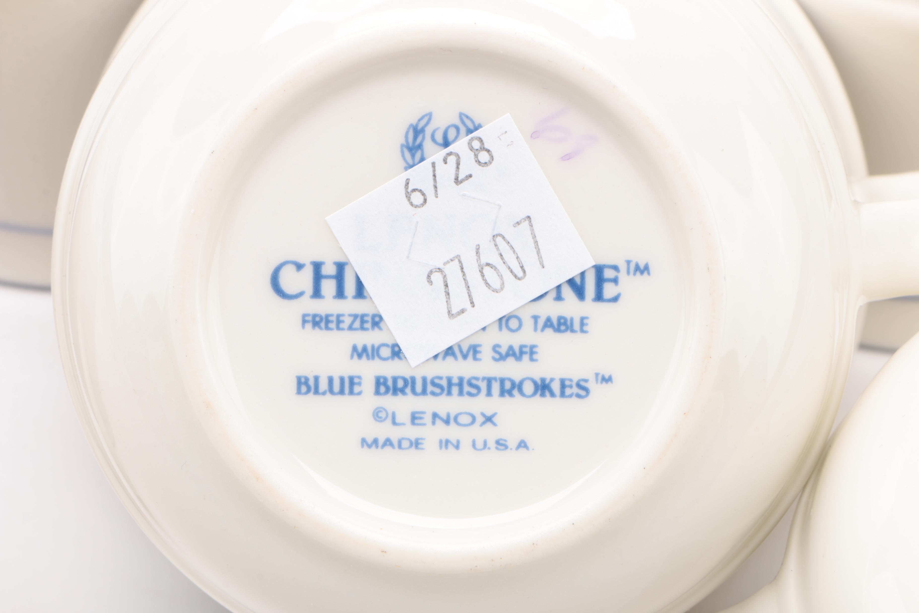 Lenox "Poppies on Blue" and "Blue Pinstripes" Ceramic Dinnerware