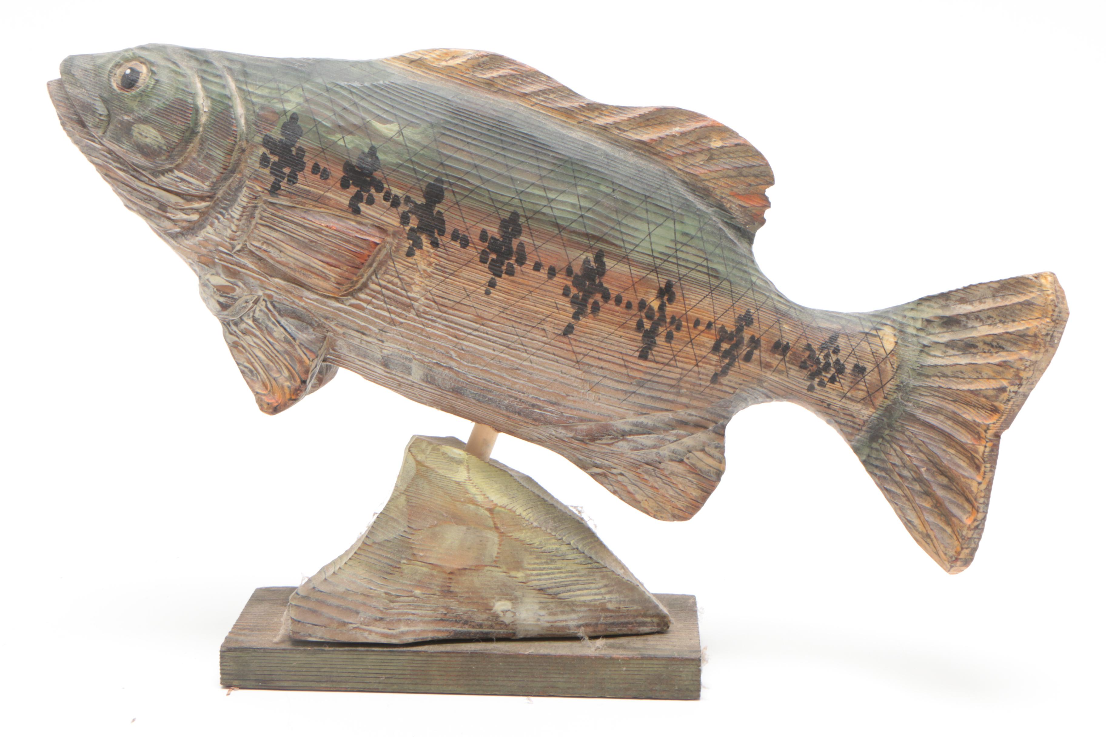 Resin and Wood Fish Figurines Including TII Collections, Contemporary