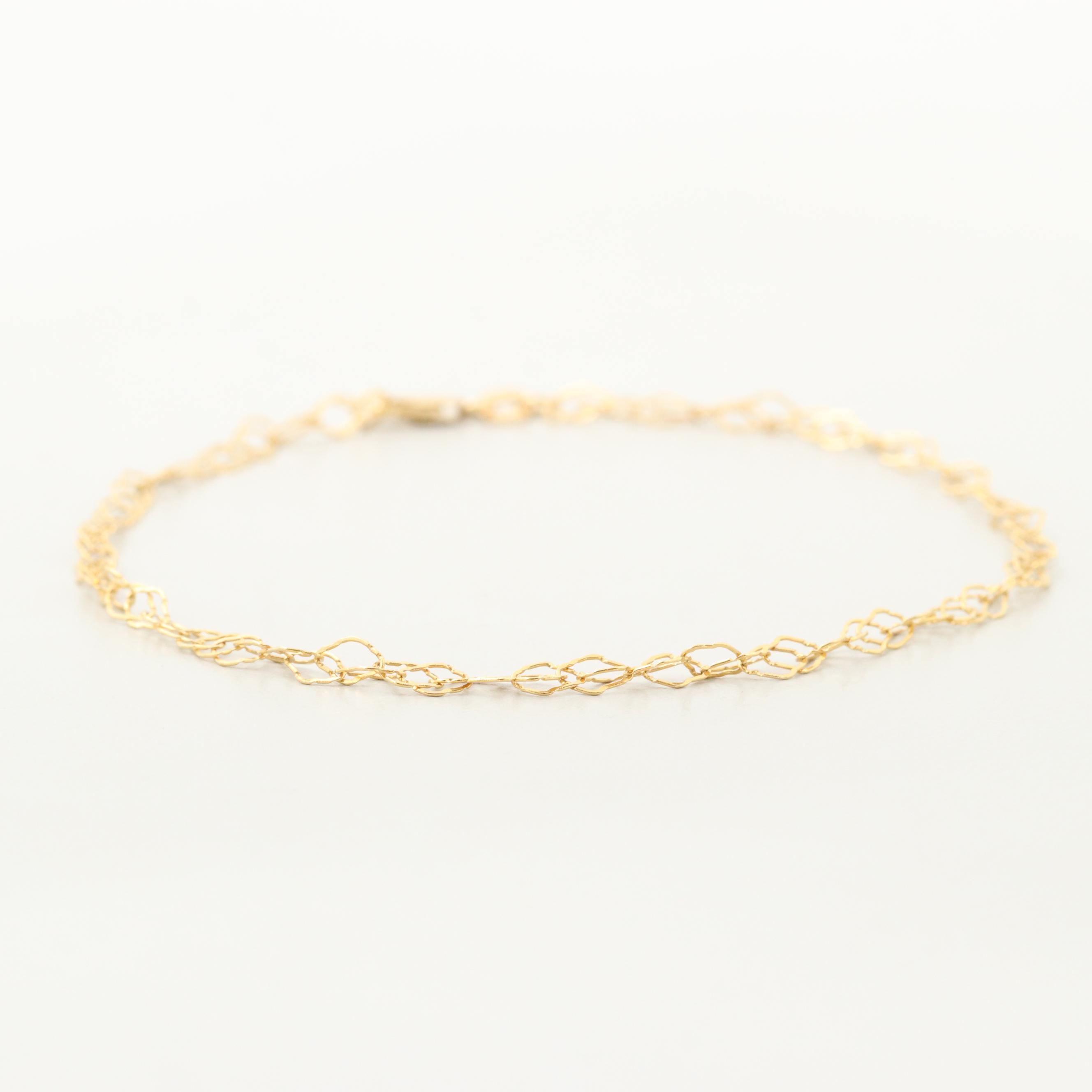 14K Yellow Gold Fancy Link Bracelet