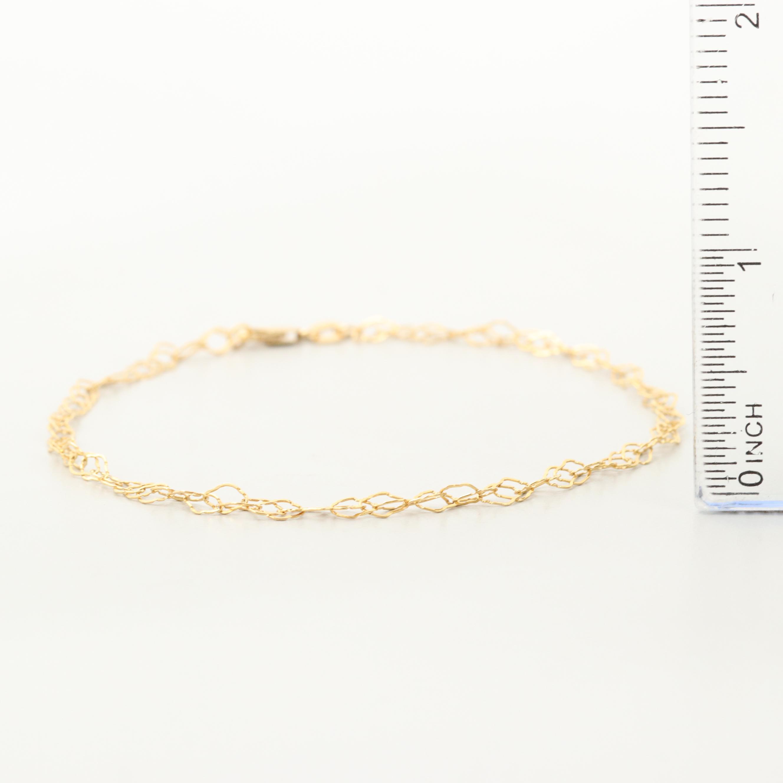 14K Yellow Gold Fancy Link Bracelet