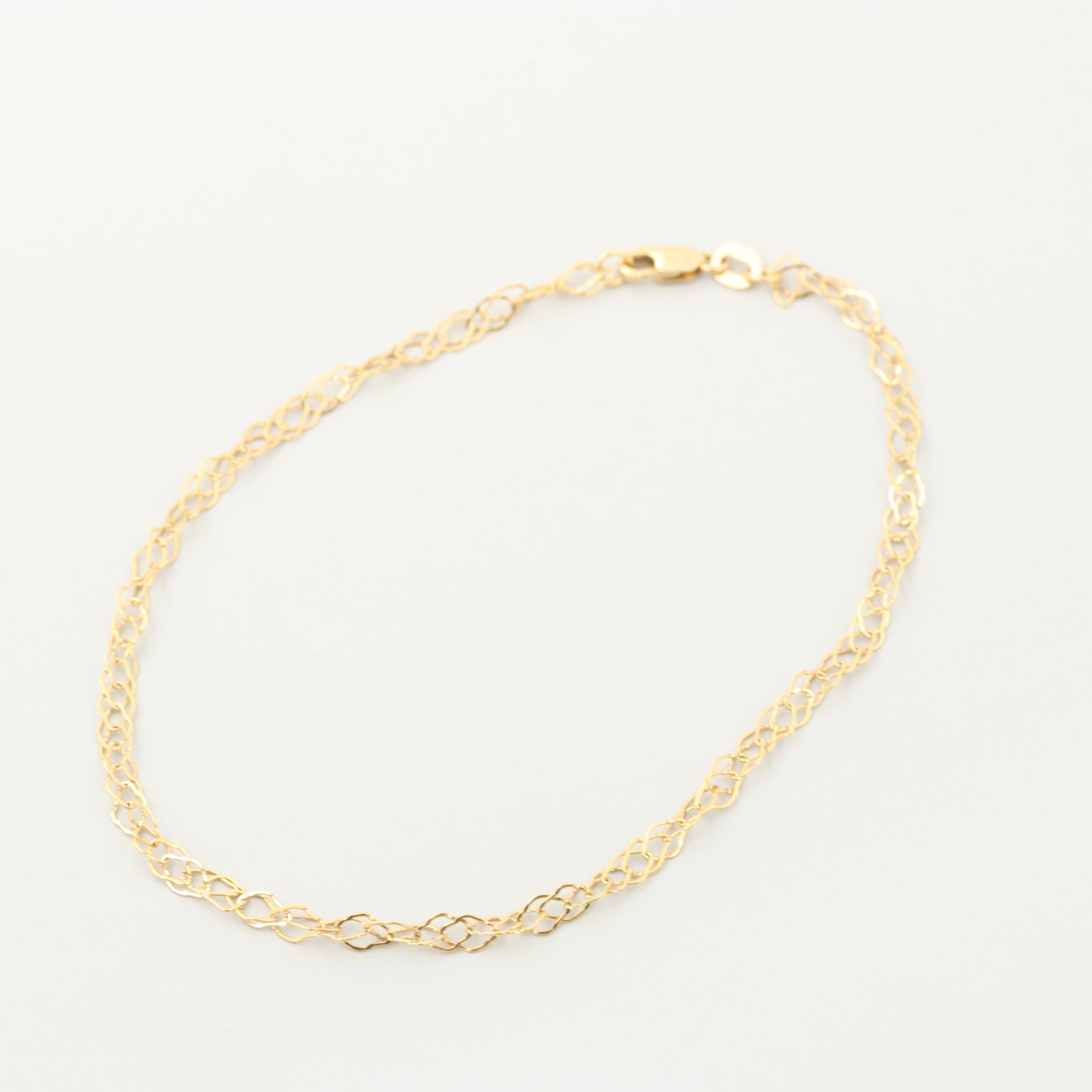 14K Yellow Gold Fancy Link Bracelet