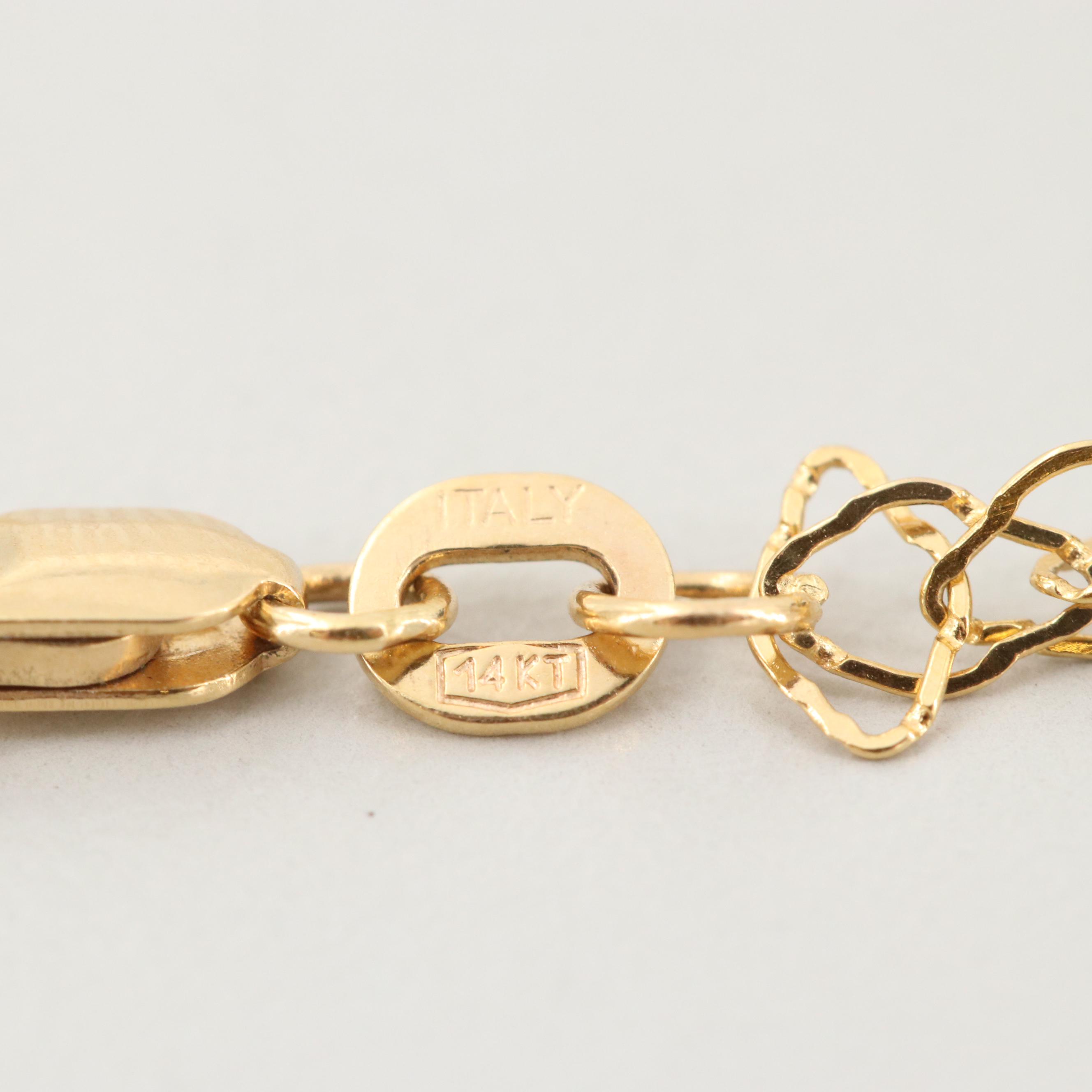 14K Yellow Gold Fancy Link Bracelet
