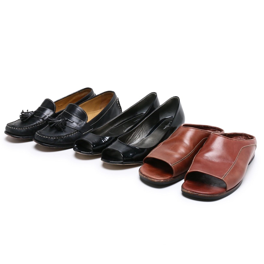 Cole Haan Leather Slides, Wedges, and Loafers