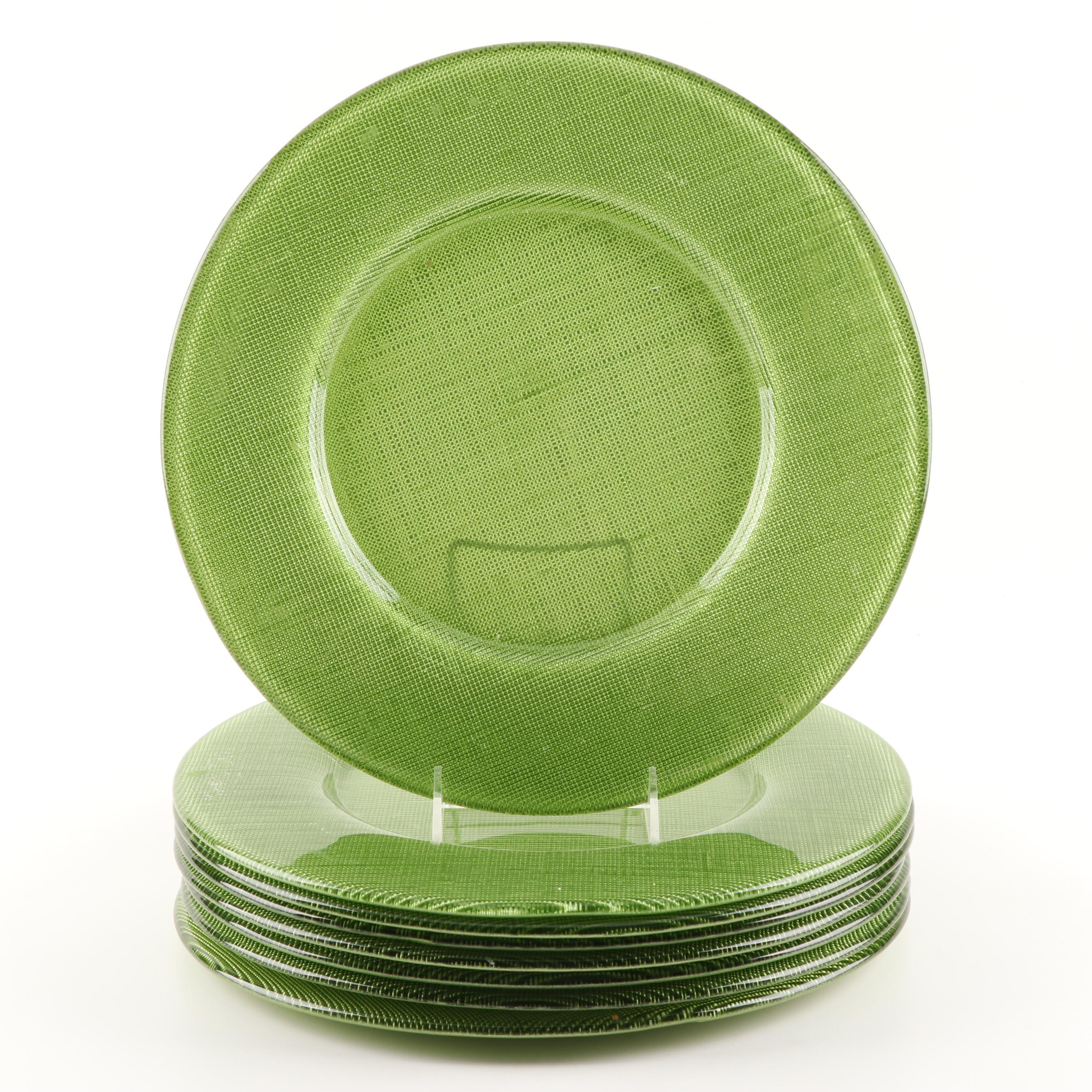 Green Glass Charger Plates