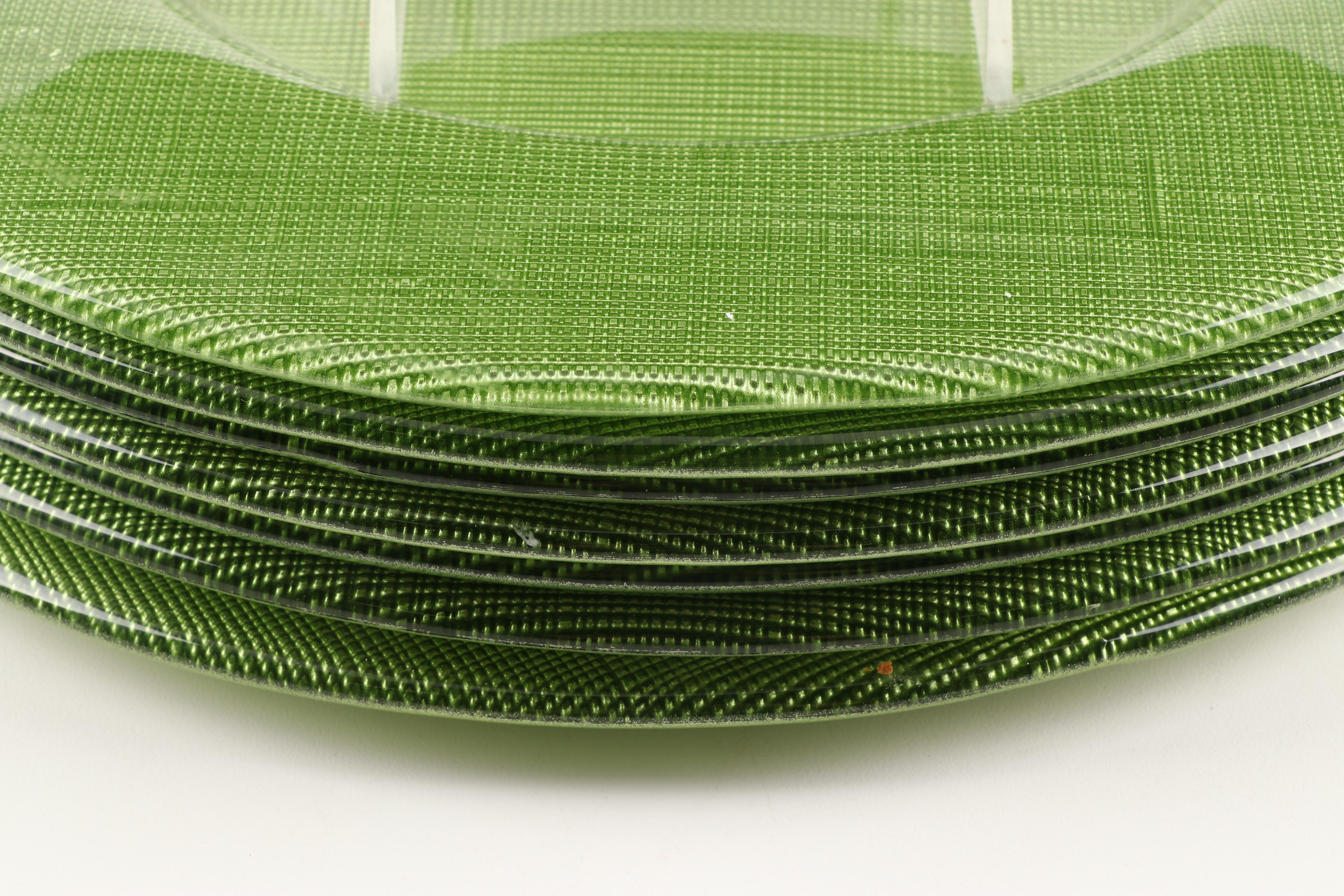 Green Glass Charger Plates