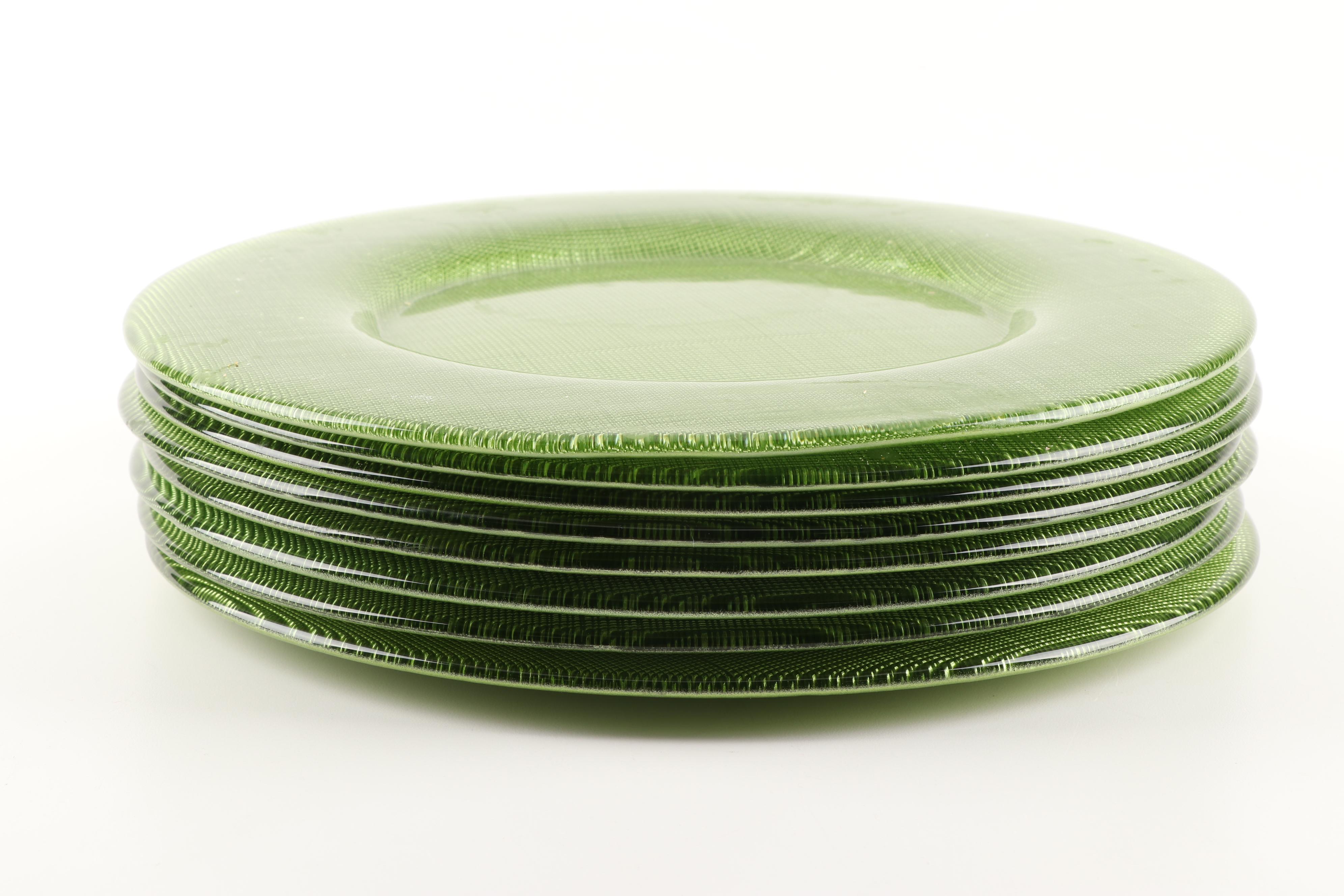 Green Glass Charger Plates