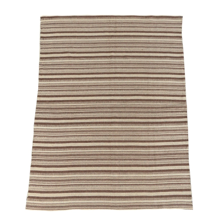 Handwoven Moroccan Cotton Blend Banded Area Rug