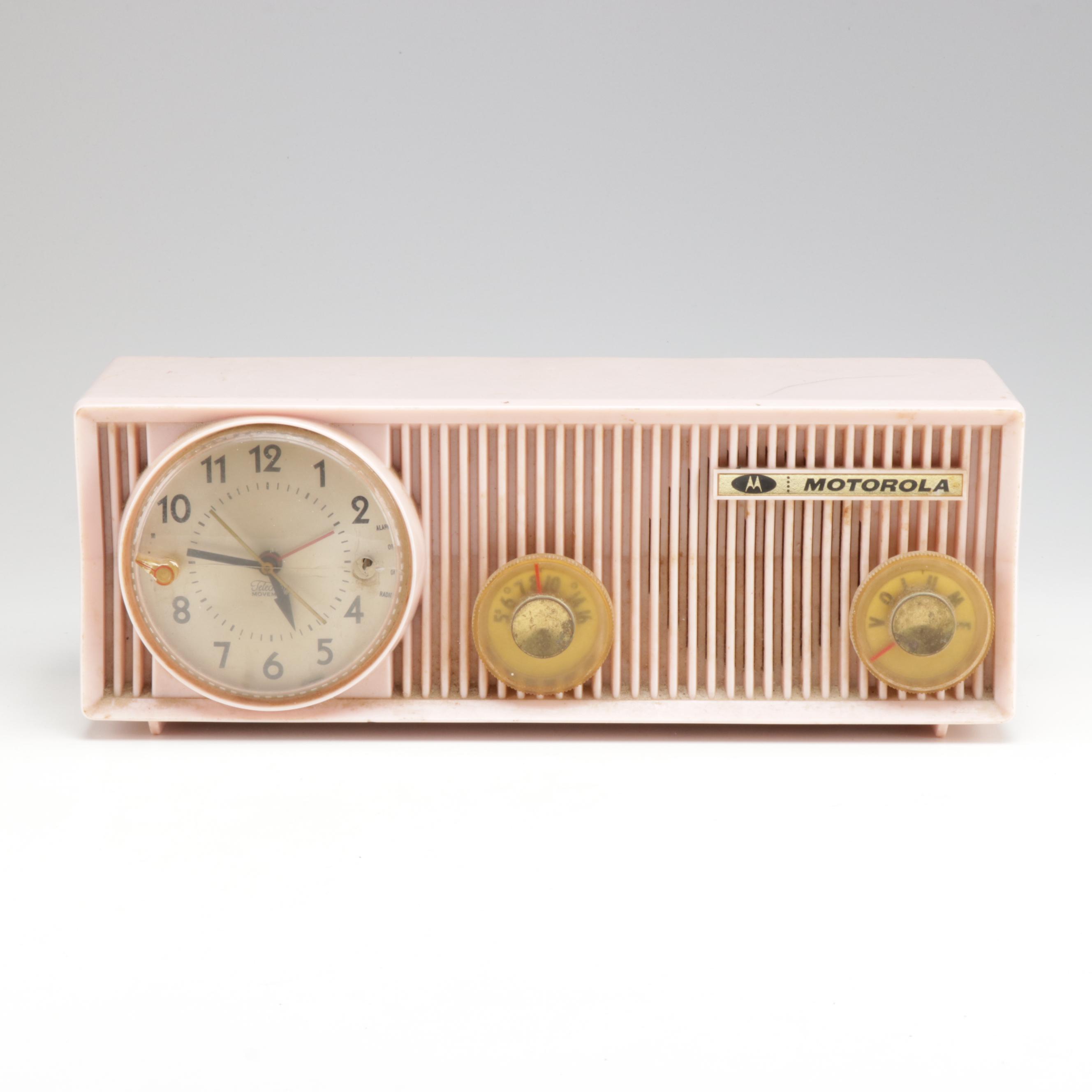 Motorola 57CS Pink Clock Tube Radio, Mid-Century