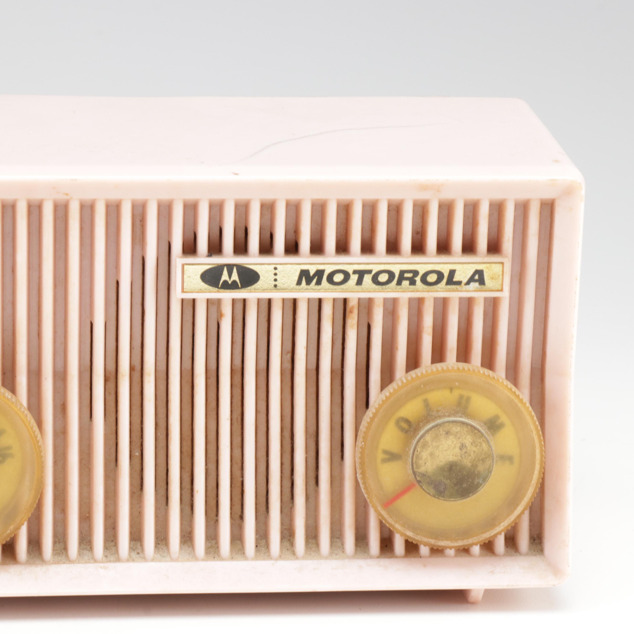 Motorola 57CS Pink Clock Tube Radio, Mid-Century