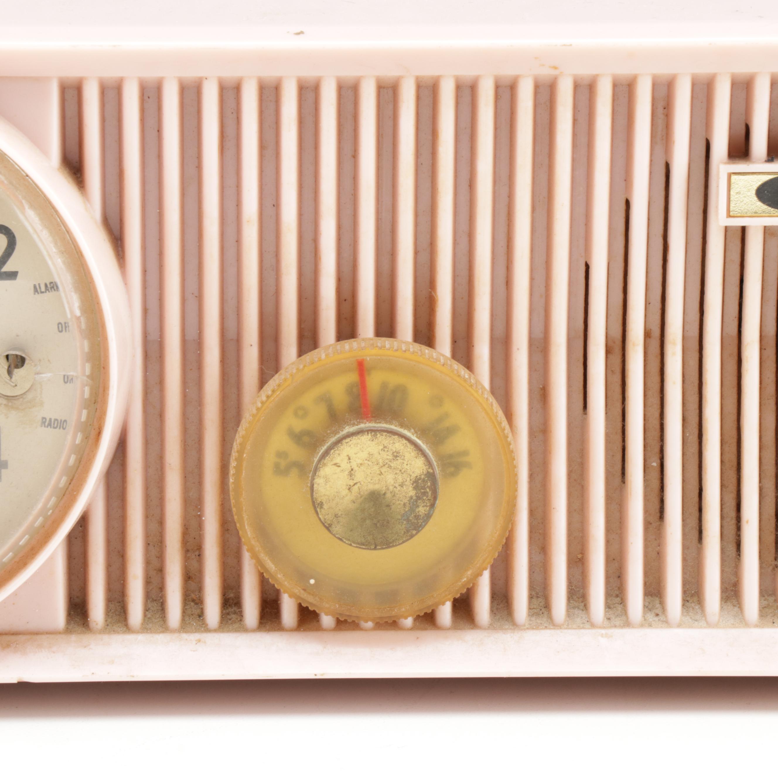 Motorola 57CS Pink Clock Tube Radio, Mid-Century