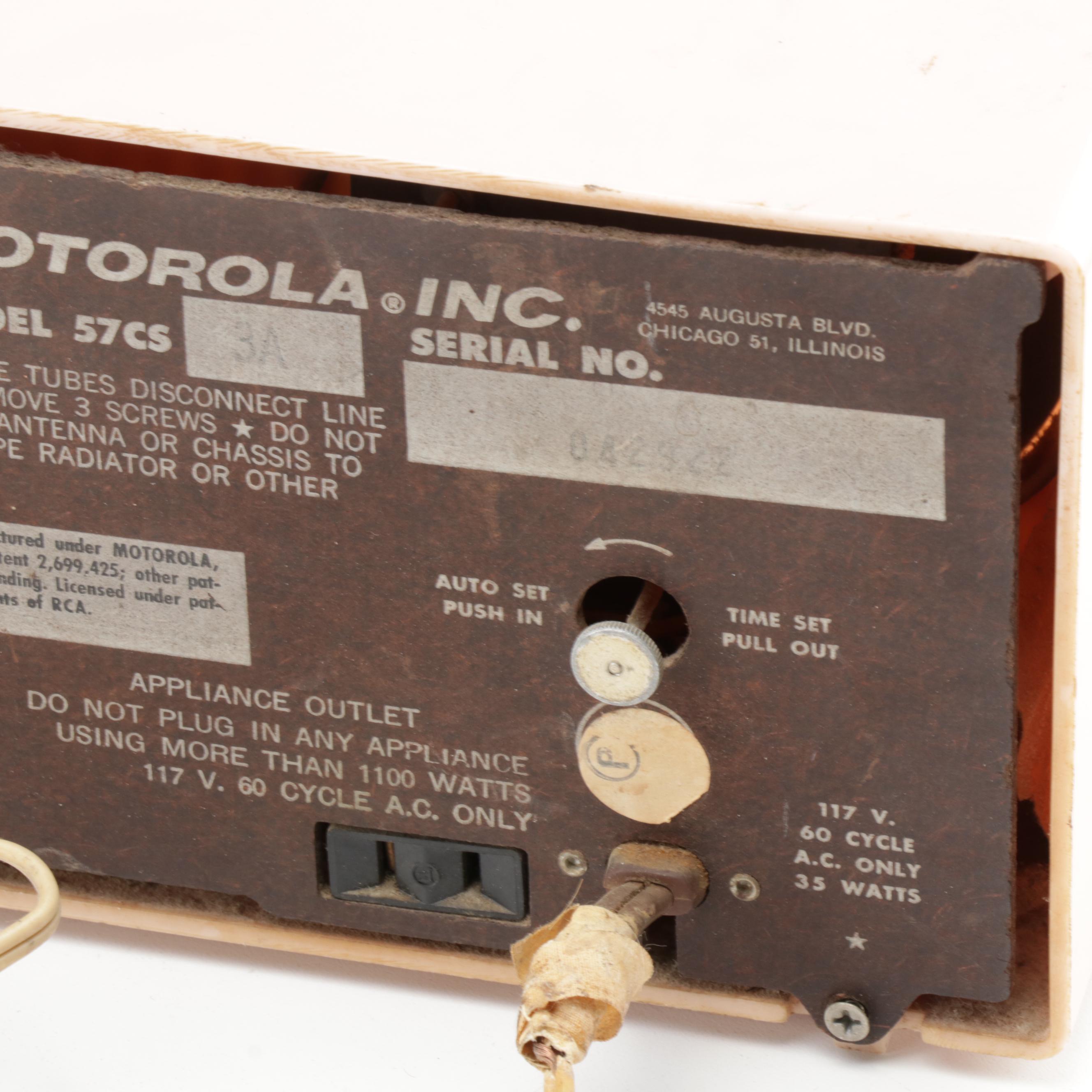 Motorola 57CS Pink Clock Tube Radio, Mid-Century
