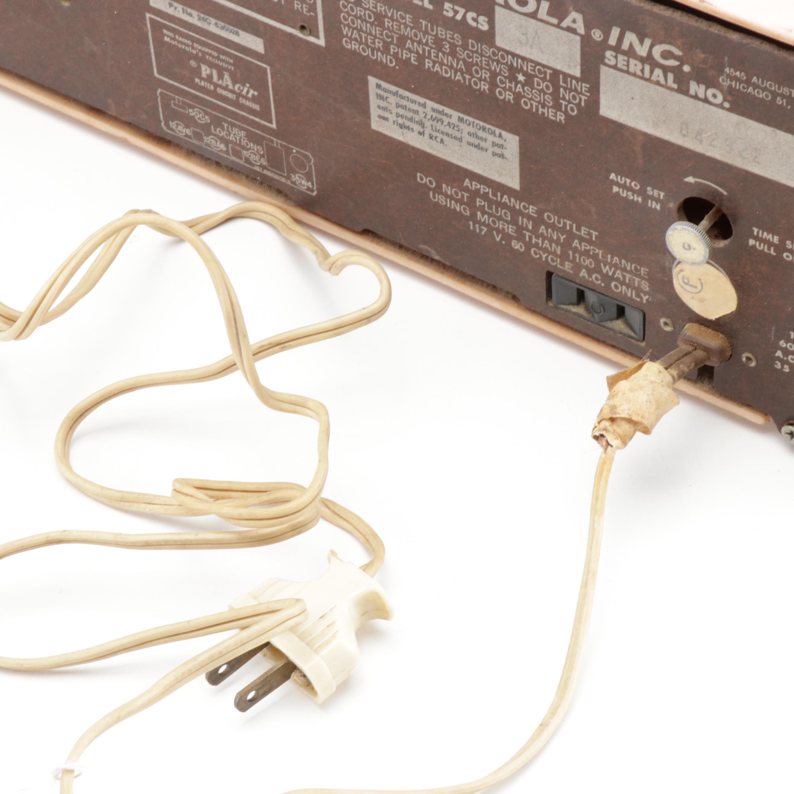 Motorola 57CS Pink Clock Tube Radio, Mid-Century