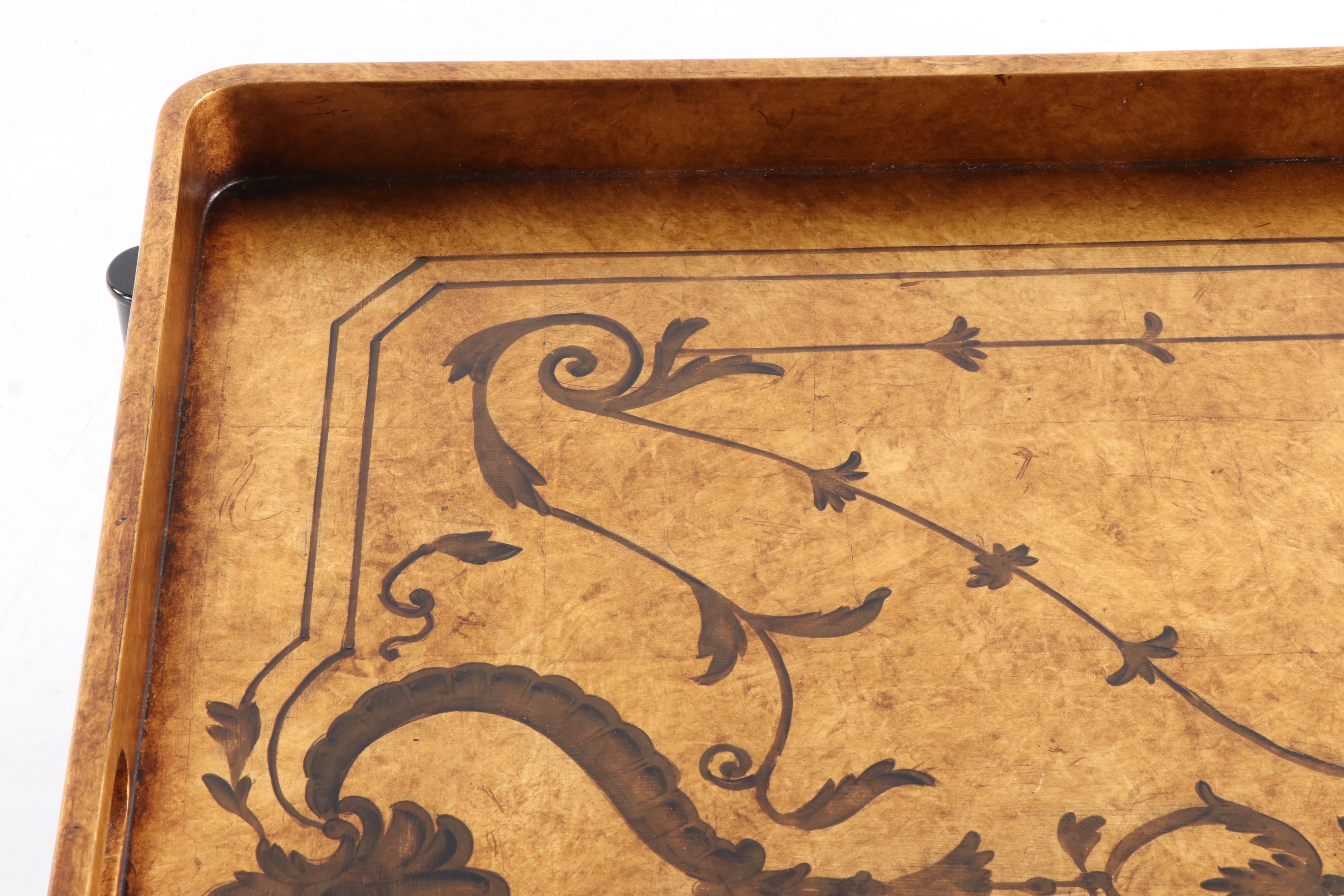 EJ Victor Tray Top Cocktail Table with Faux Bamboo Base, 20th Century