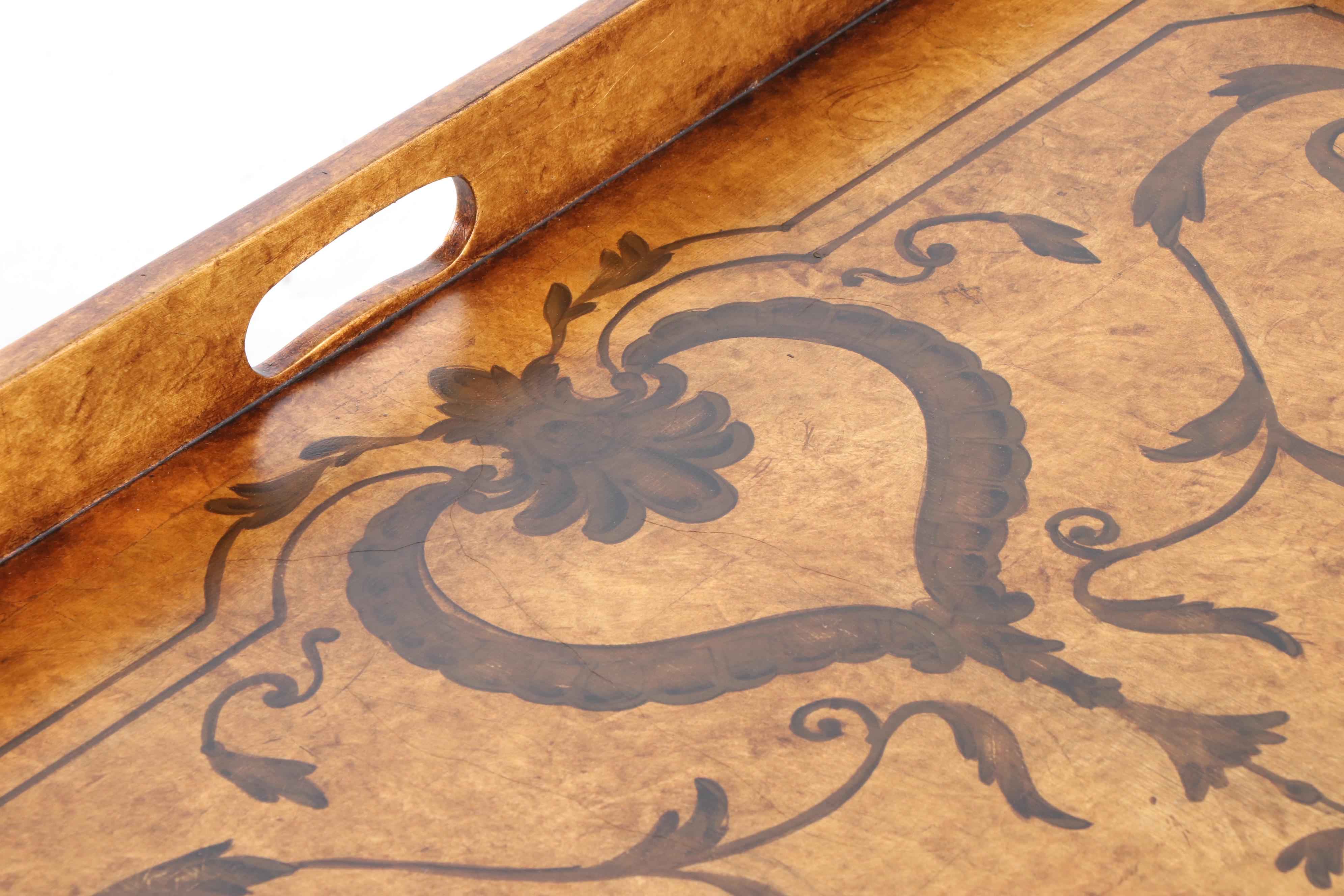 EJ Victor Tray Top Cocktail Table with Faux Bamboo Base, 20th Century