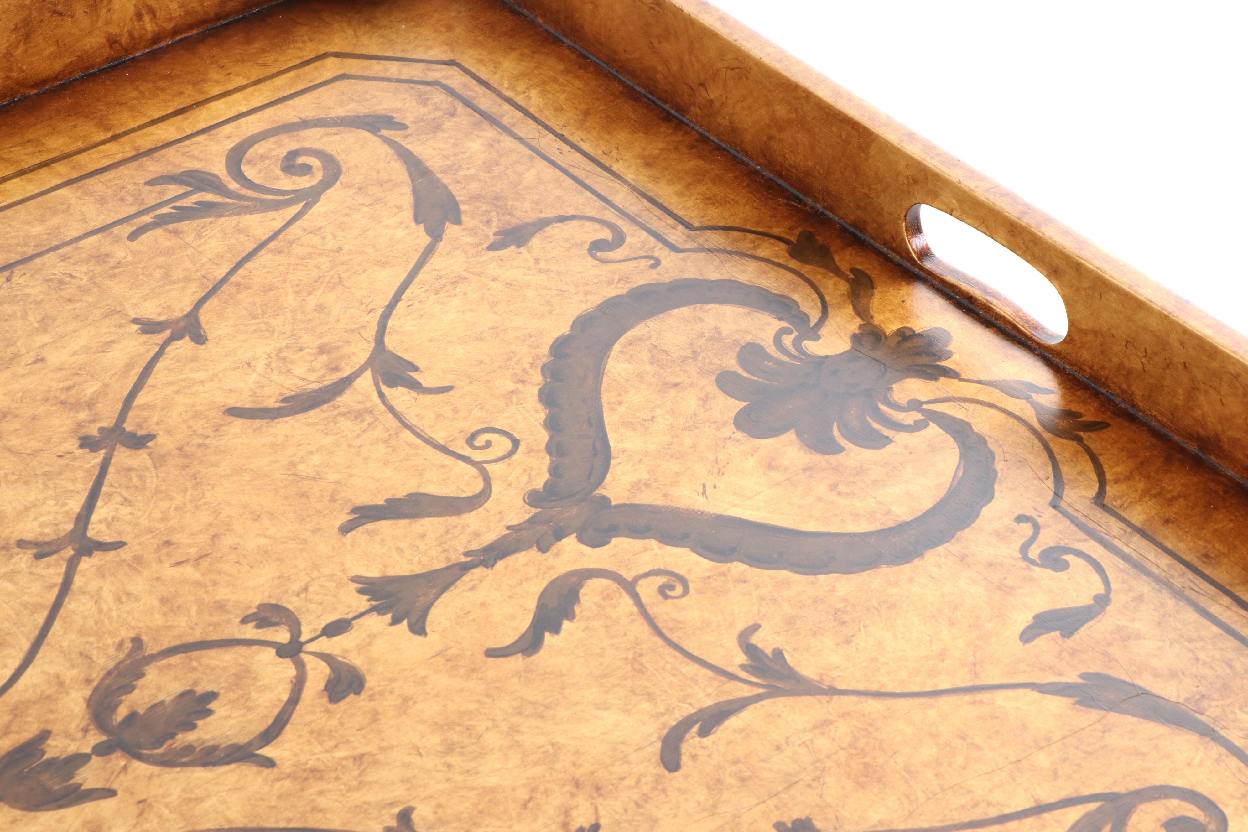 EJ Victor Tray Top Cocktail Table with Faux Bamboo Base, 20th Century