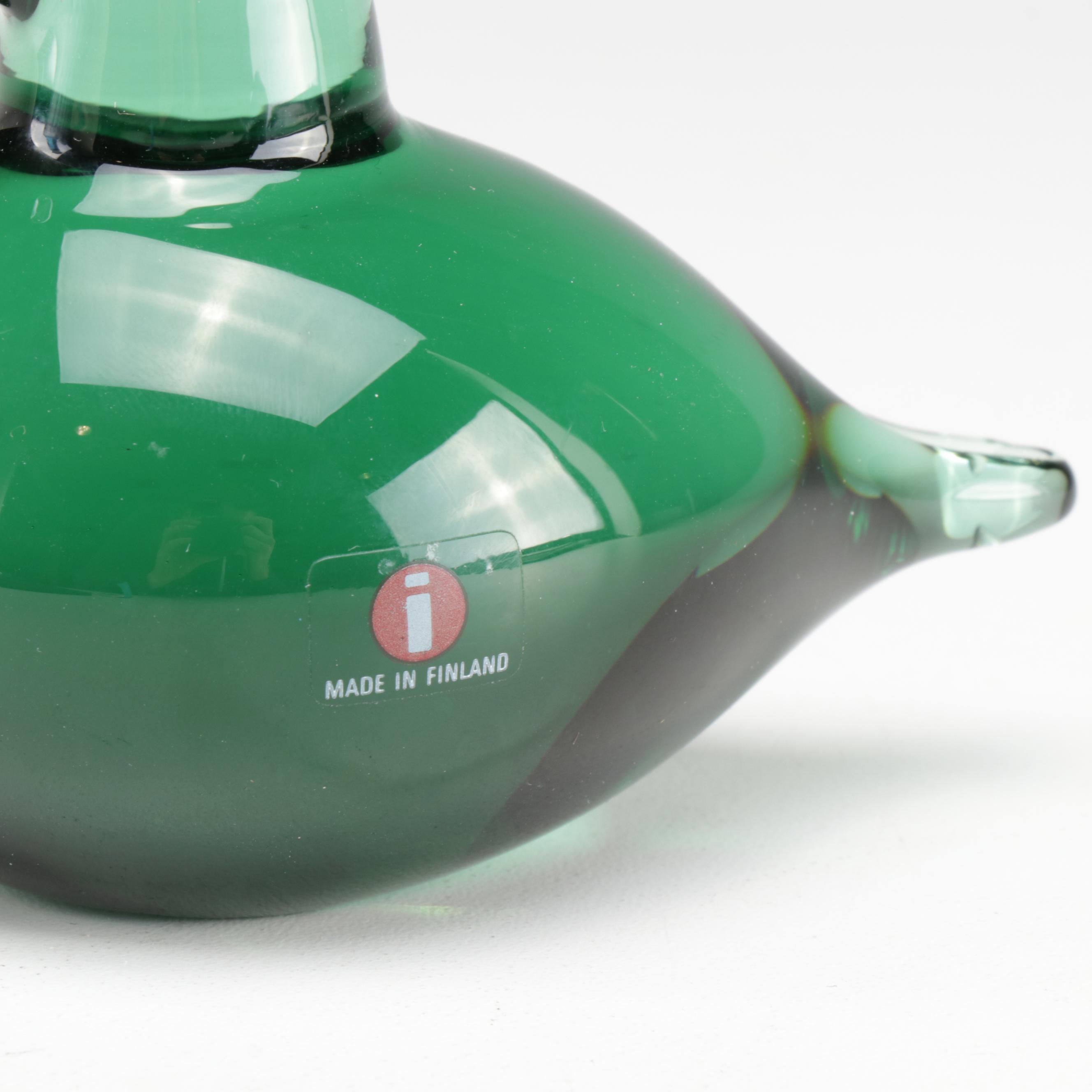 Finnish Modern Oiva Toikka Nuutajärvi Bird Figural Art Glass Sculpture