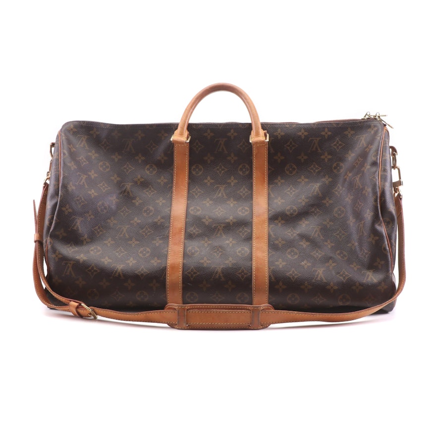 Louis Vuitton Monogram Canvas and Vachetta Leather Keepall Duffle Bag