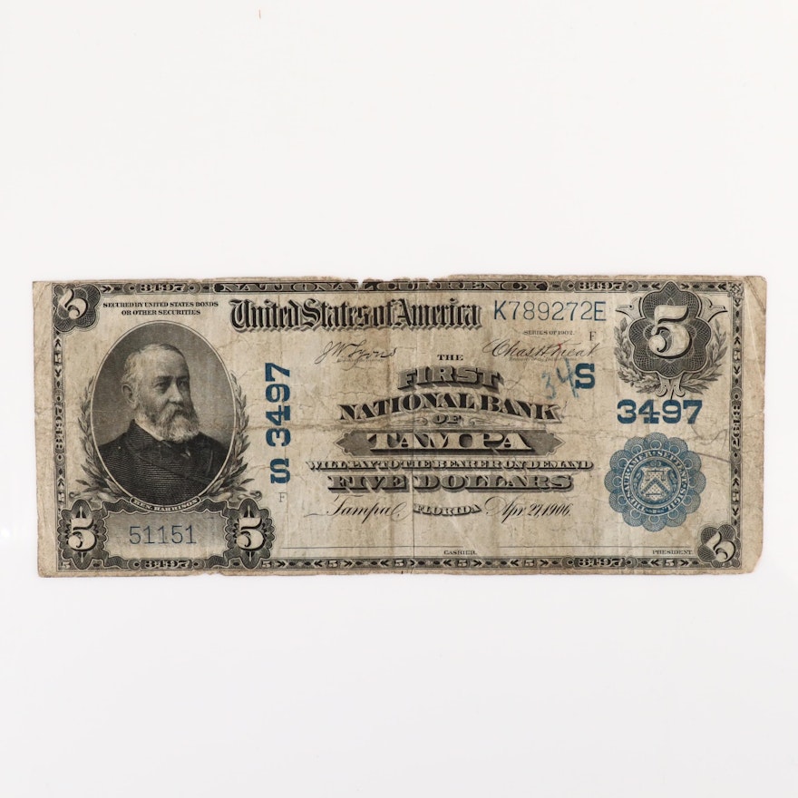Series of 1902 U.S. $5 National Currency Note