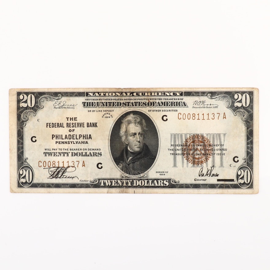 Series of 1929 U.S. $20 National Currency Note