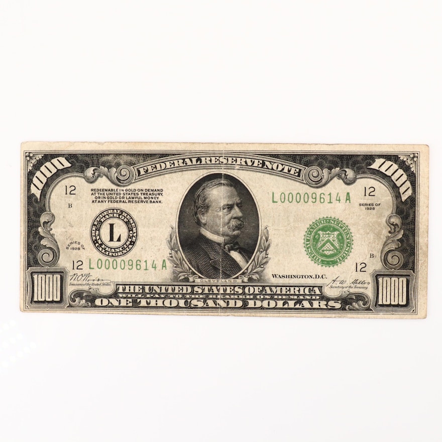 Series of 1928 U.S. $1000 Federal Reserve Note