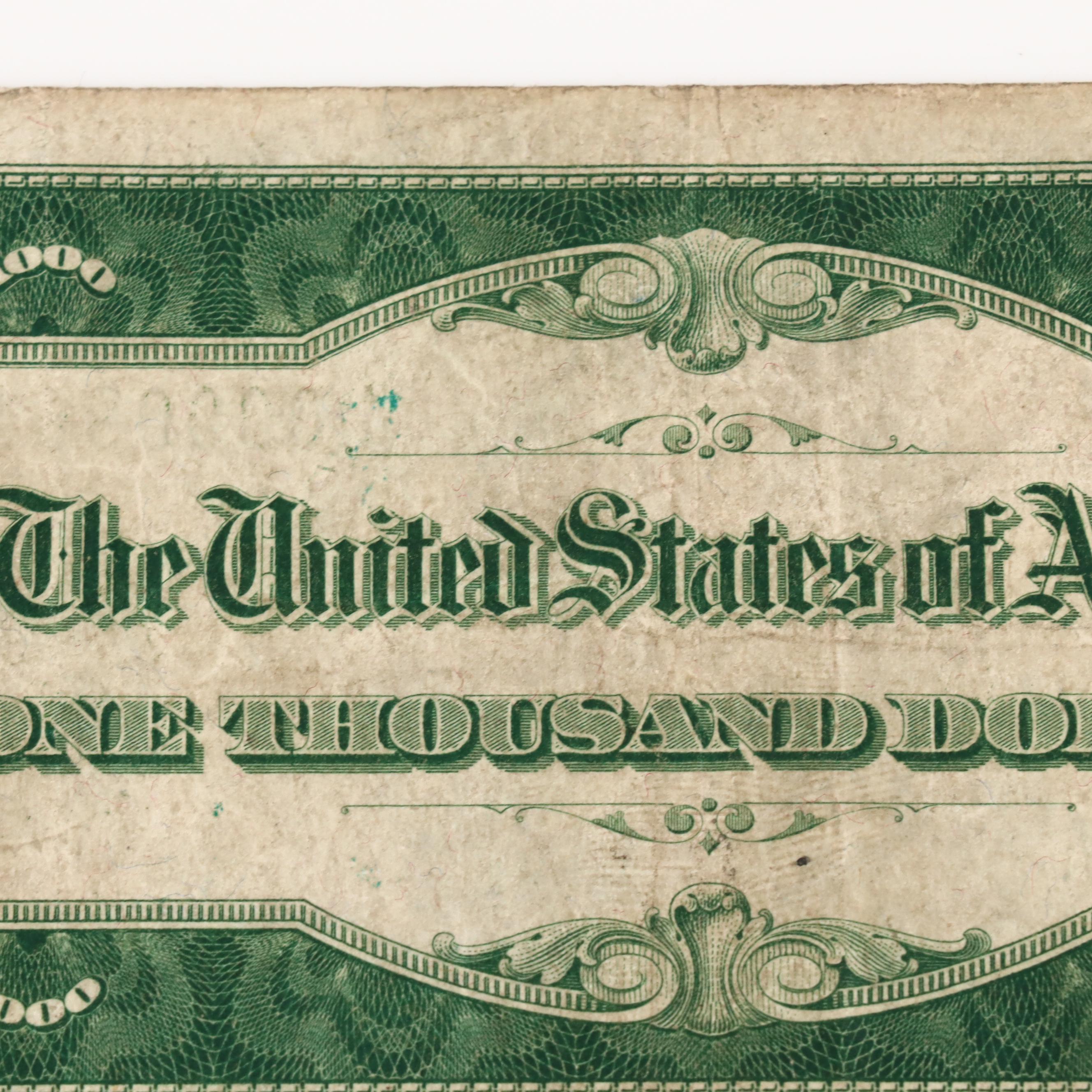 Series of 1928 U.S. $1000 Federal Reserve Note