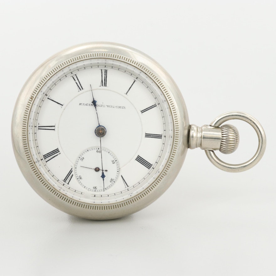 Vintage Elgin Nickel Sidewinder Pocket Watch