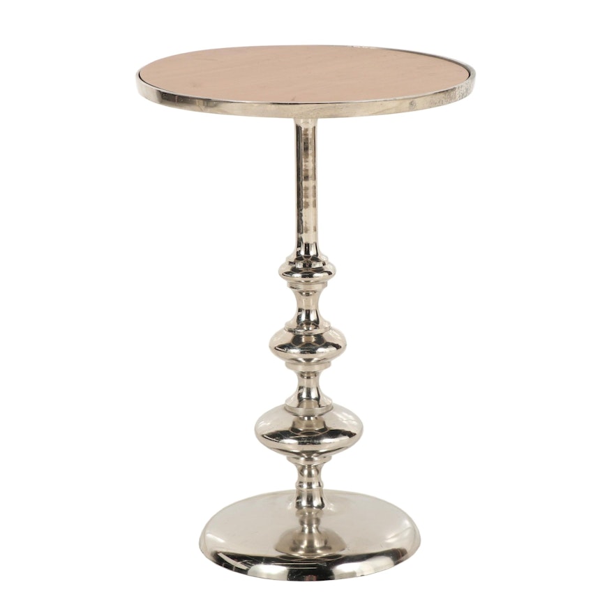 Contemporary Chromed Metal Stand