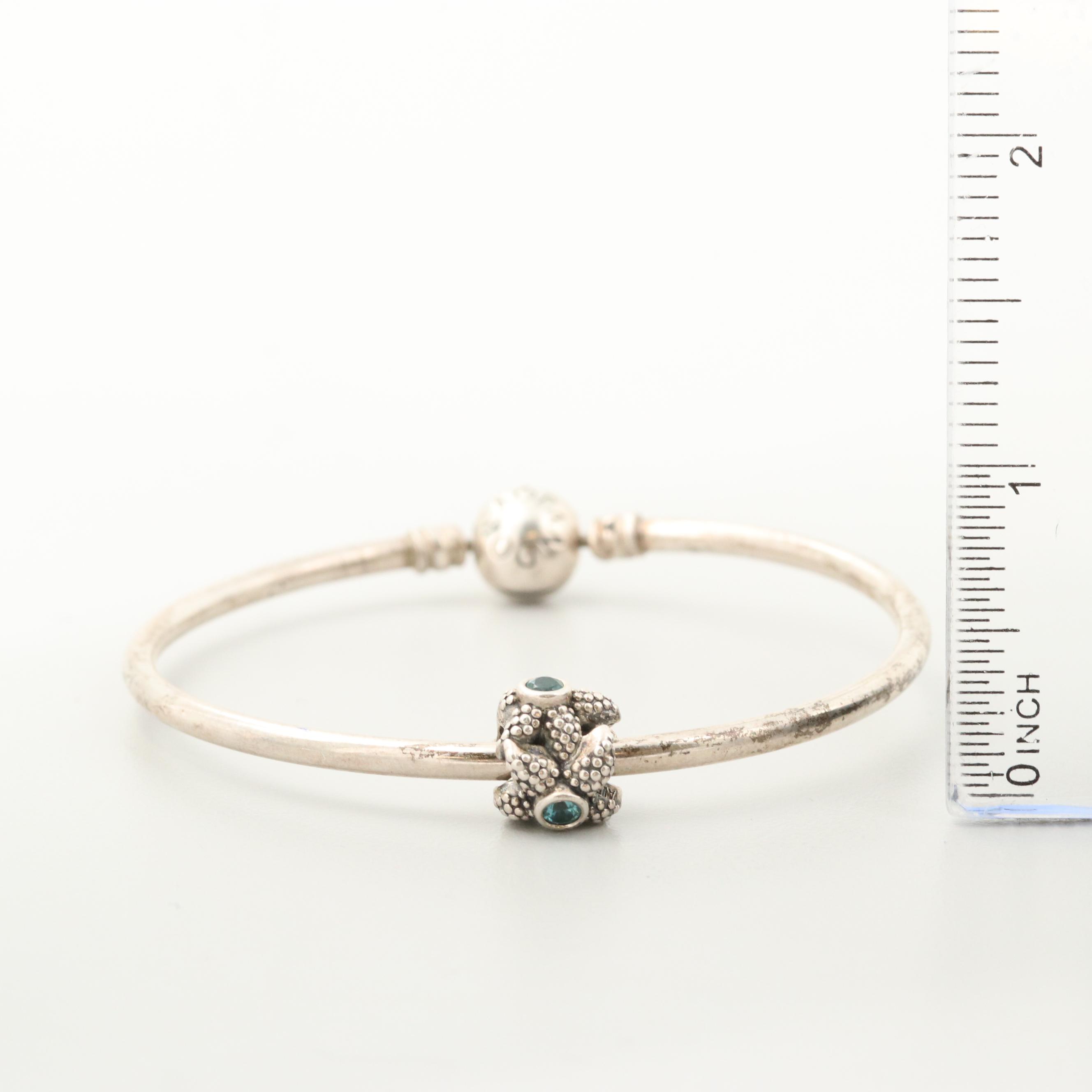 Pandora Sterling Silver Synthetic Spinel Bracelet