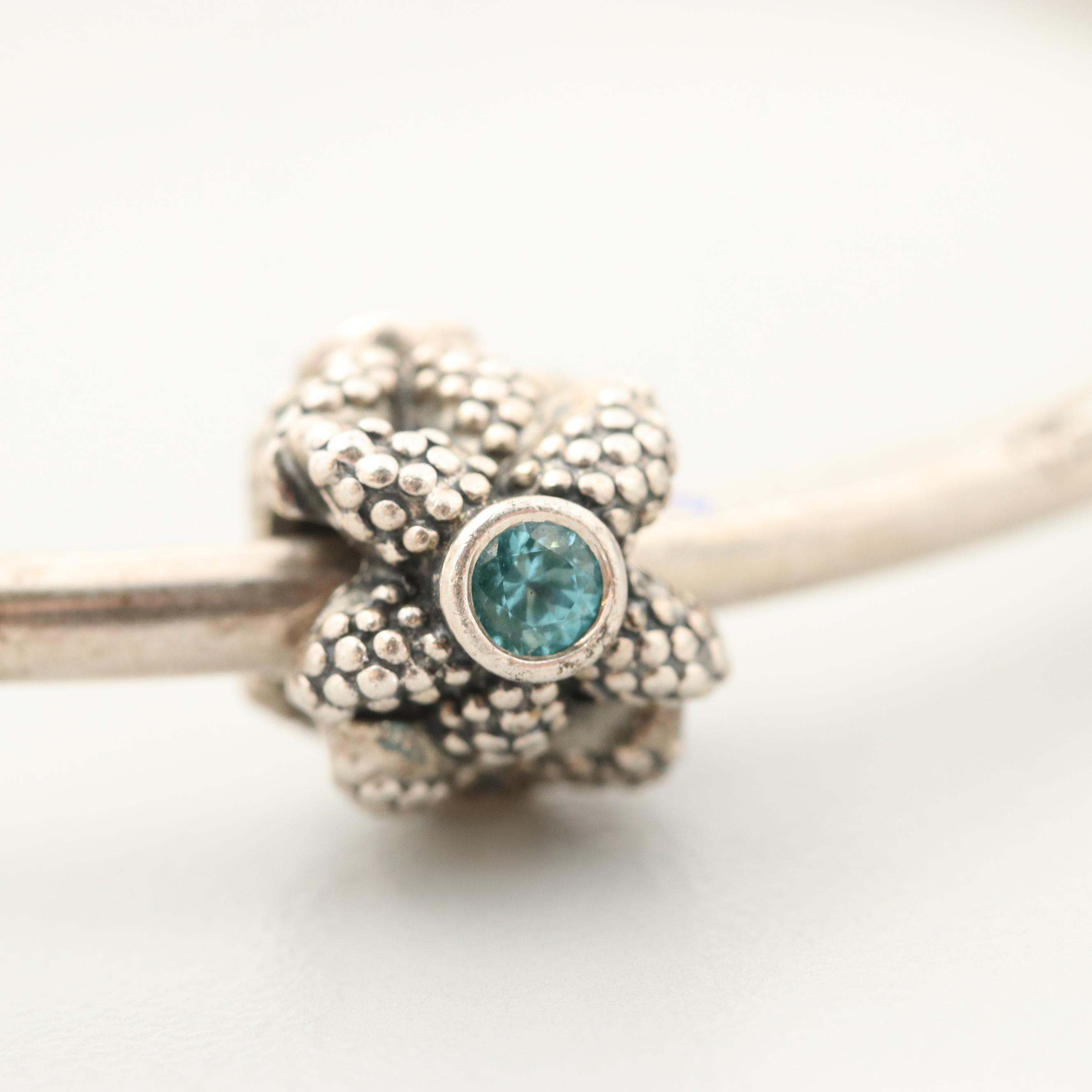 Pandora Sterling Silver Synthetic Spinel Bracelet