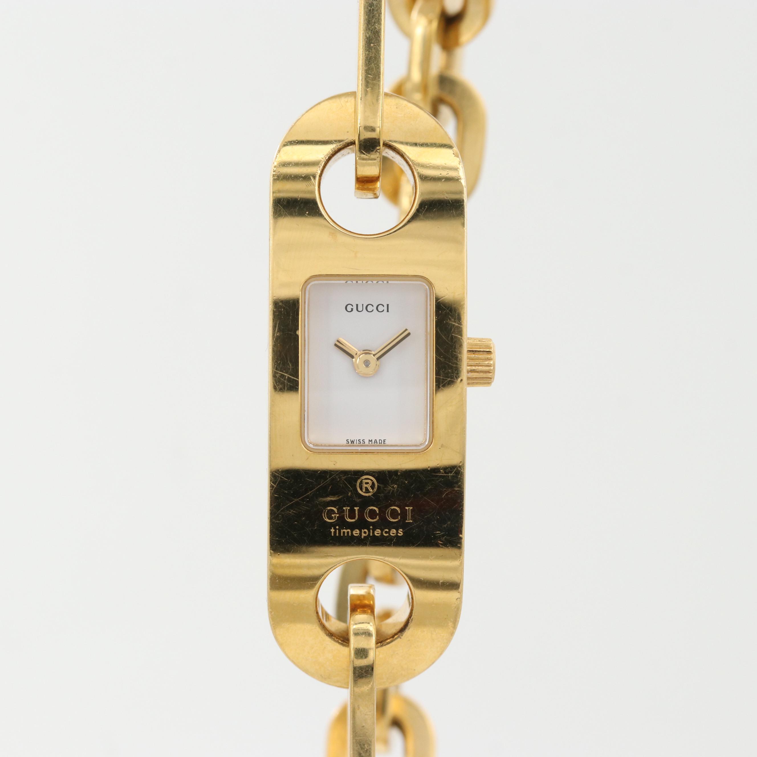 Gucci 6100L Gold Tone Stainless Steel Watch